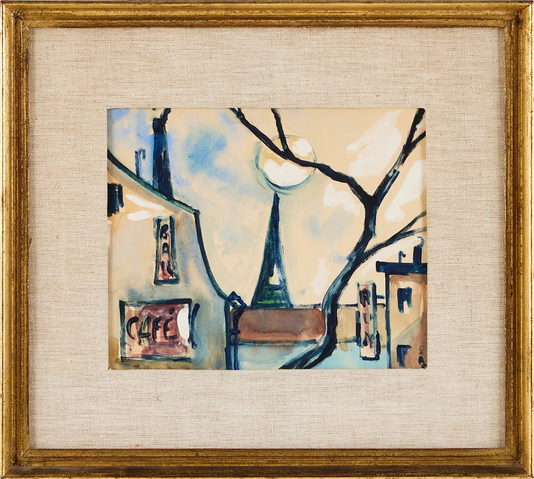 OKÄND KONSTNÄR, Sverige 1900-talets andra kvartal. Stadsvy, gouache.
