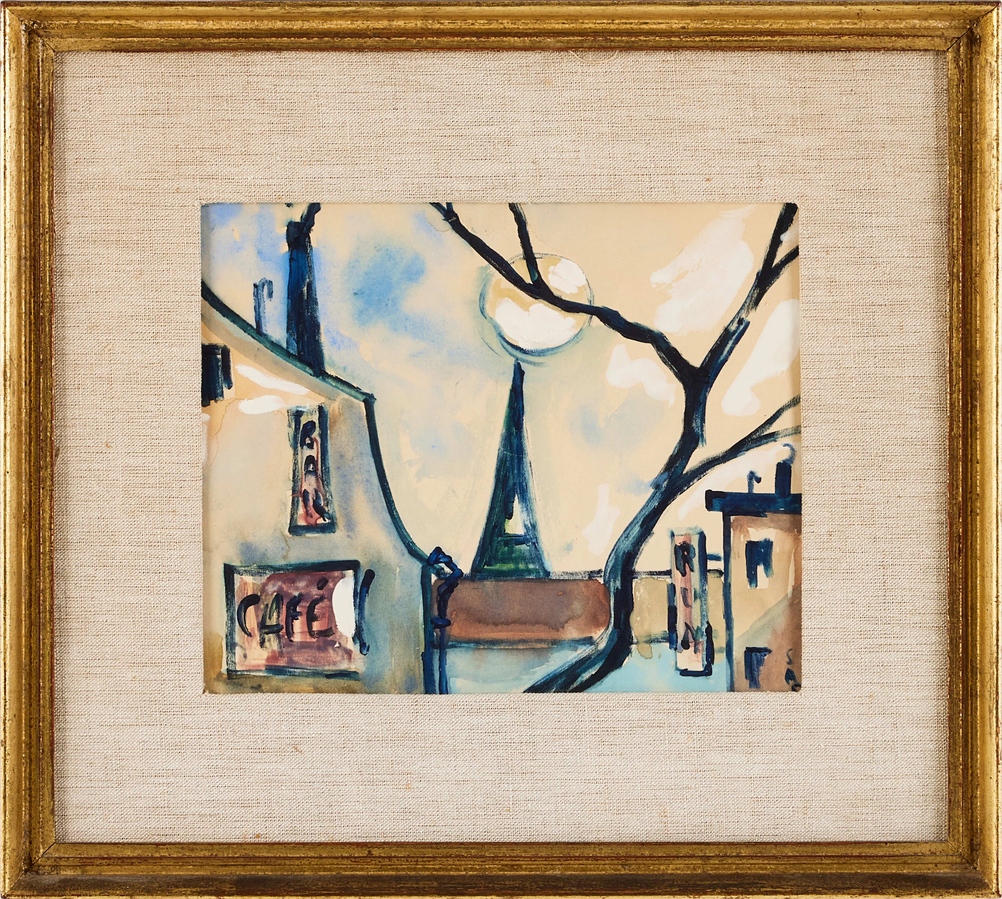 OKÄND KONSTNÄR, Sverige 1900-talets andra kvartal. Stadsvy, gouache.