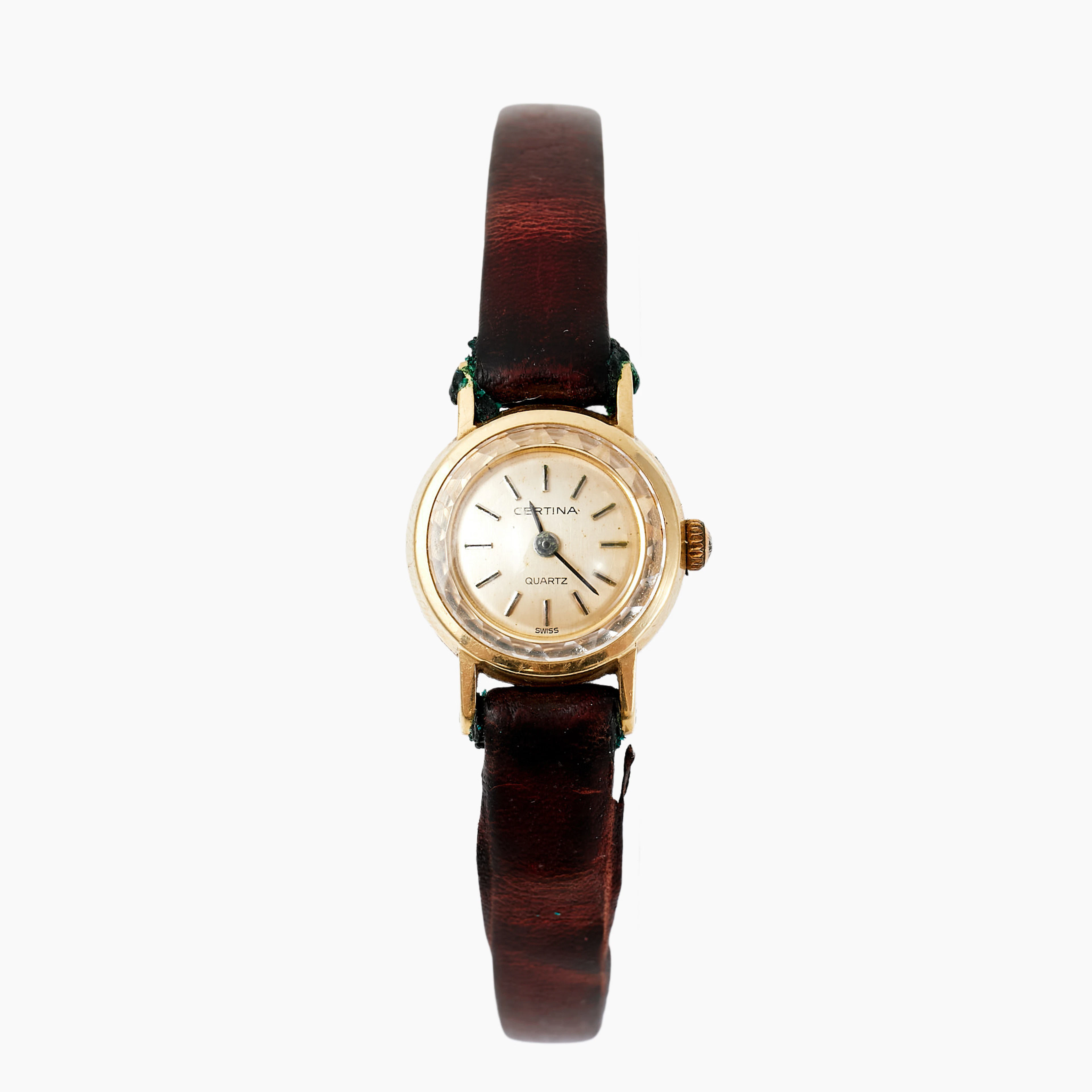 CERTINA Quartz (Swiss), boett i 14 k guld, ca 16 mm, 1980-tal.