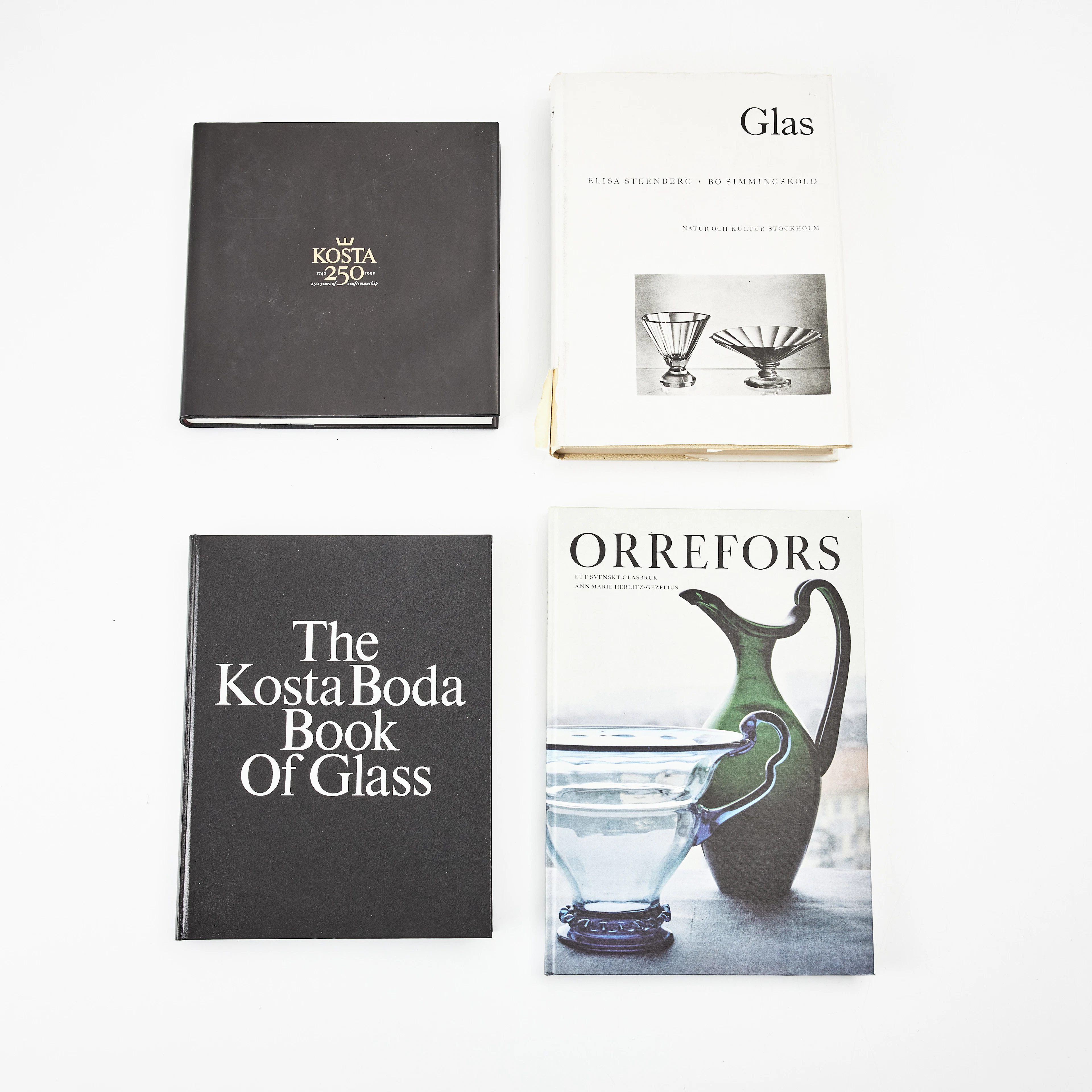 BÖCKER, 4 st, facklitteratur om svenskt glas.