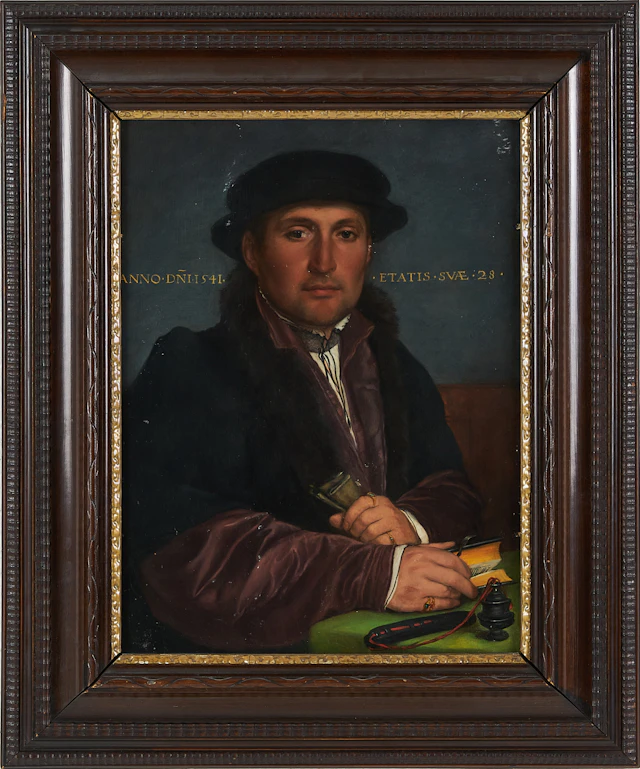 OIDENTIFIERAD KONSTNÄR. kopia efter Hans Holbein: Unknown Young Man