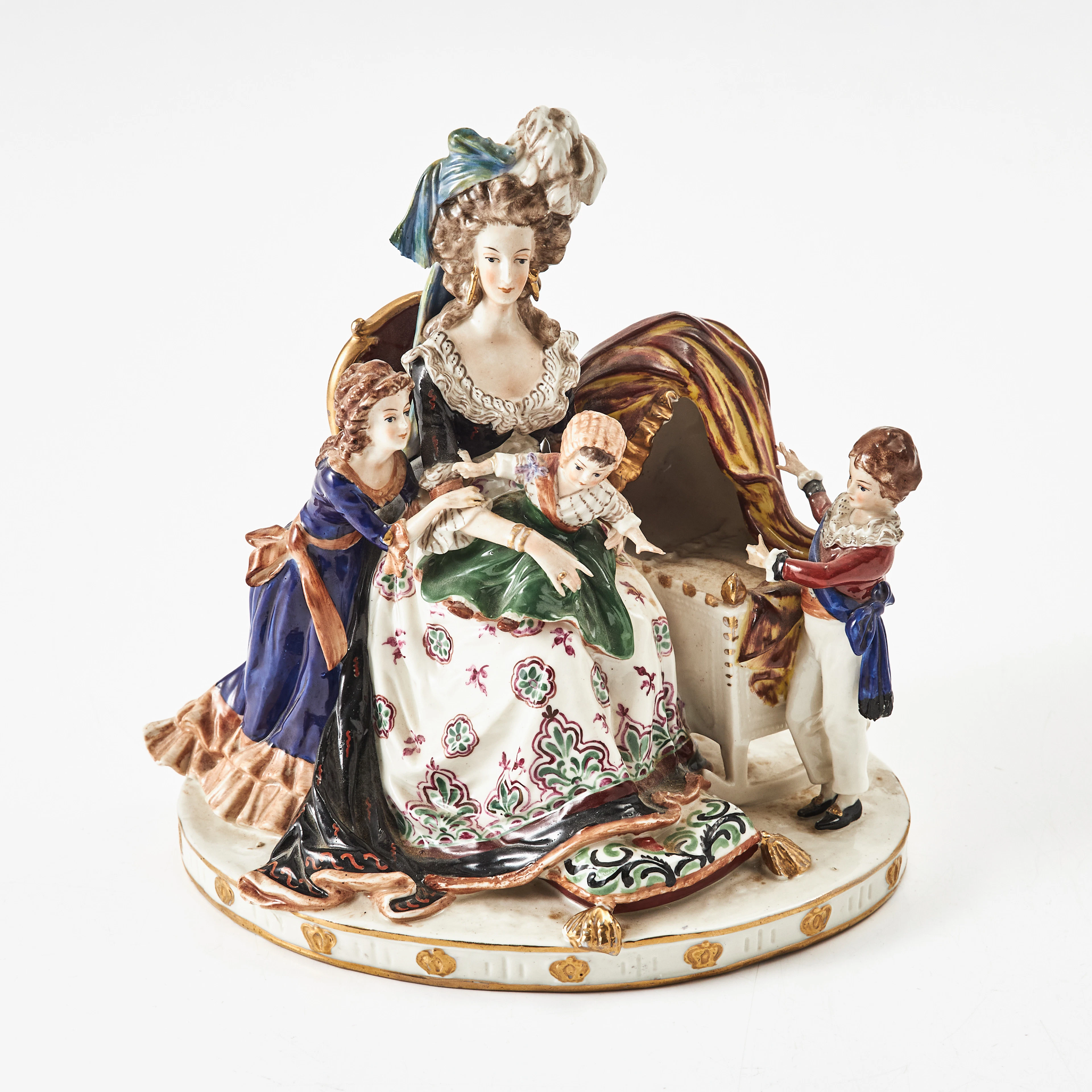 FIGURGRUPP, porslin, troligen Ackermann & Fritze (etabl. 1908), Rudolstadt-Volks