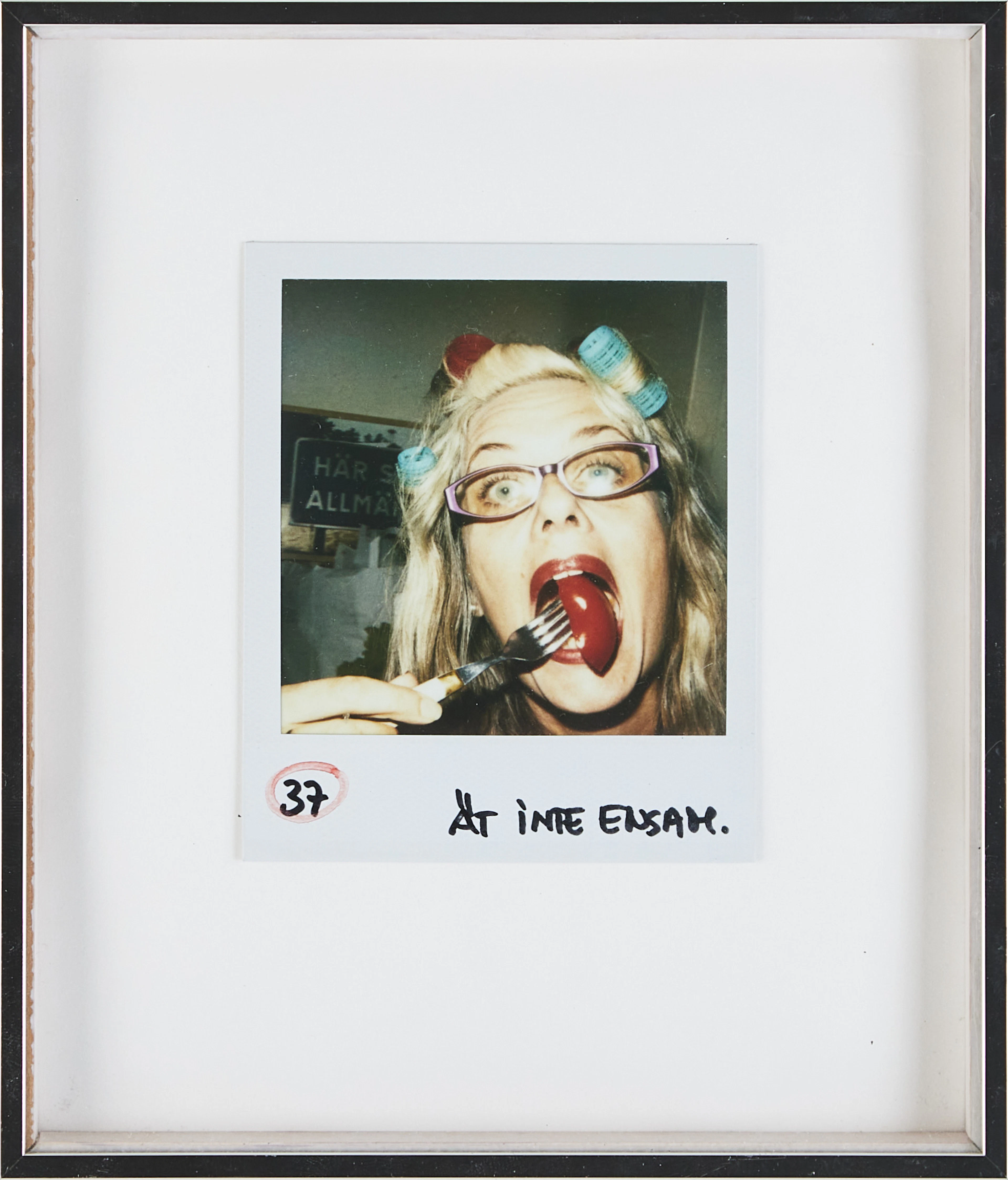 MARIANNE LINDBERG DE GEER. "37. Ät inte ensam.", självporträtt, polaroid.
