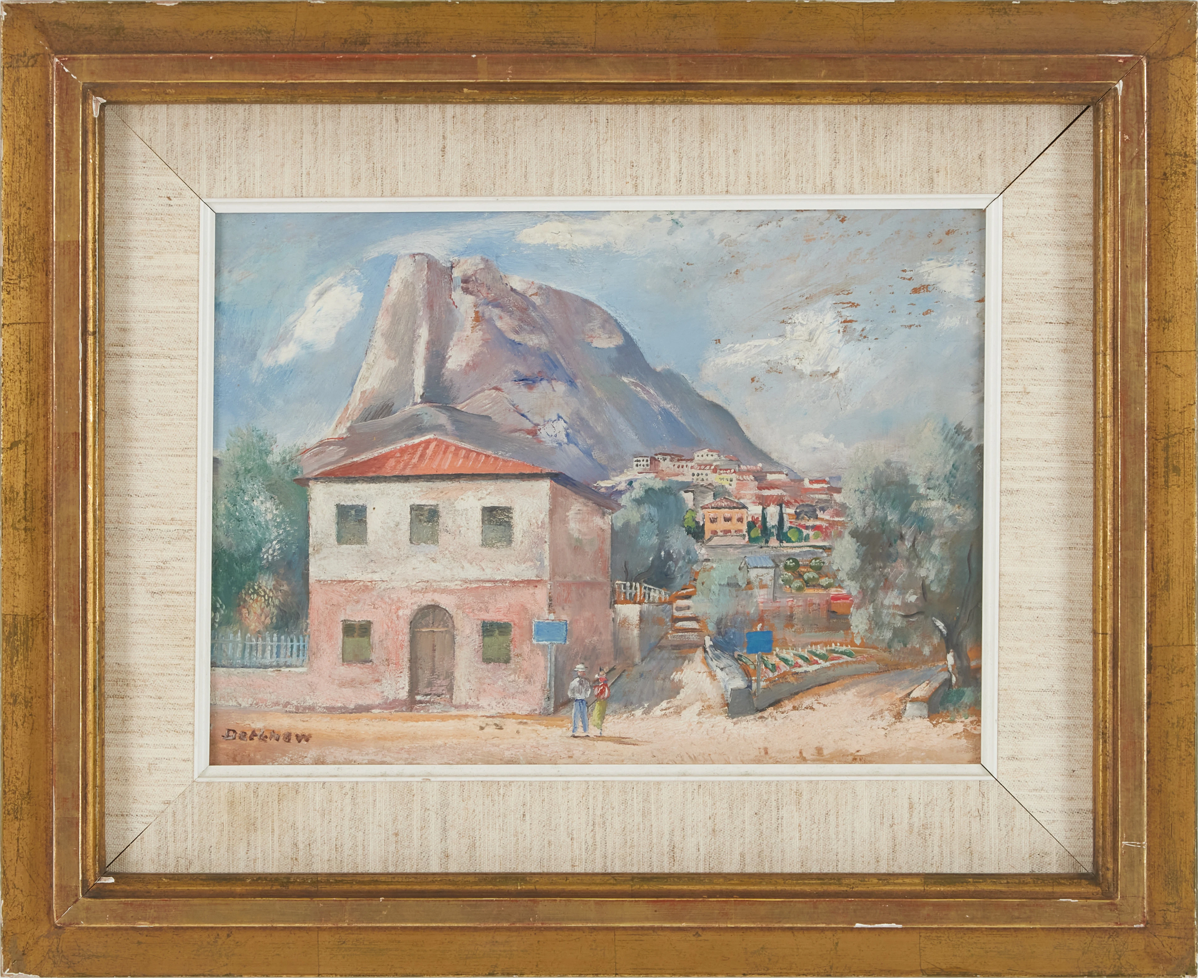 ERIC DETTHOW. "Paysage du Midi", olja på pannå, signerad Detthow.