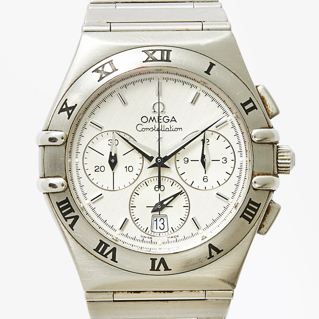 OMEGA, Constellation, kronograf, armbandsur, 37 mm, stål, ca 2000.