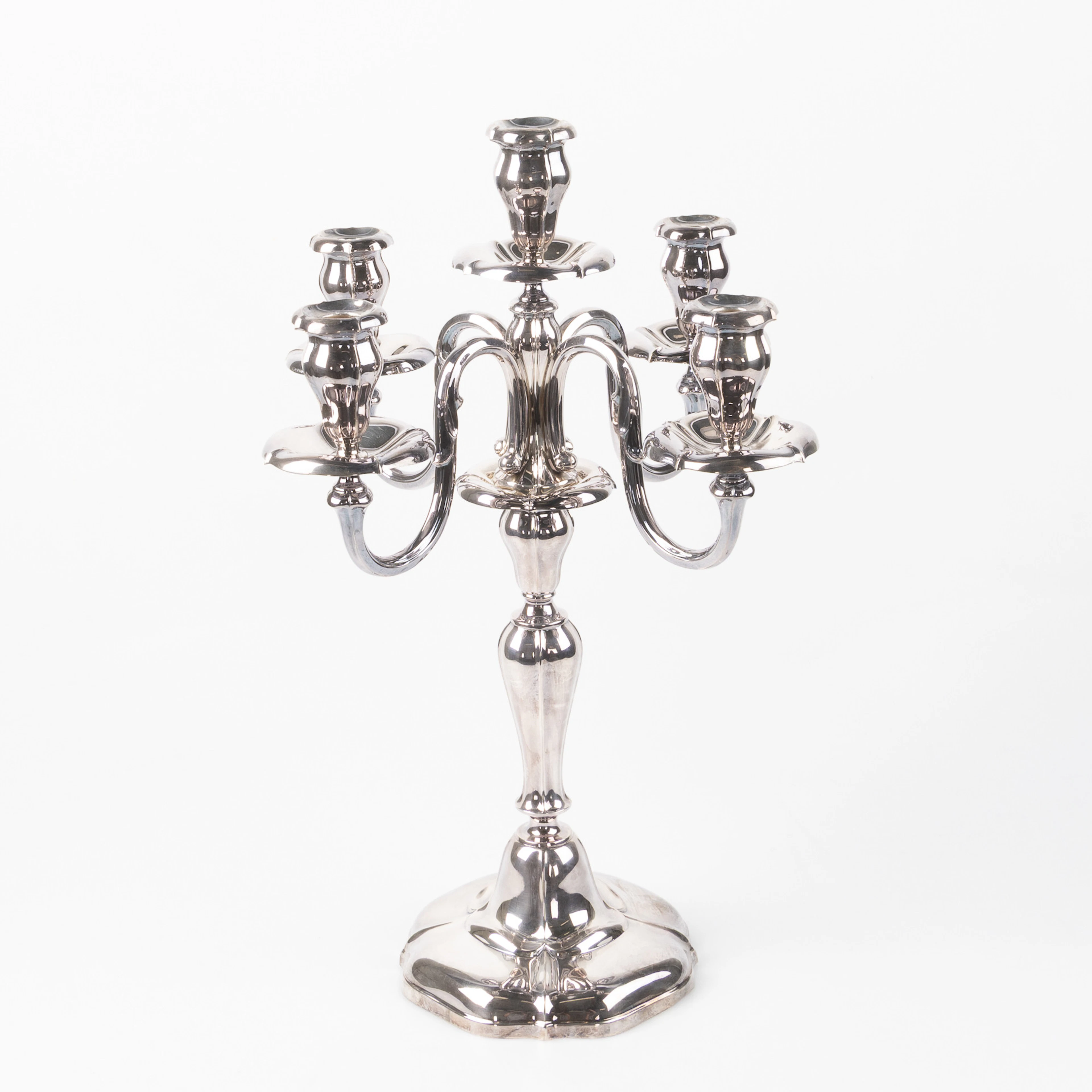 KANDELABER, silver, för fem ljus, Finland.