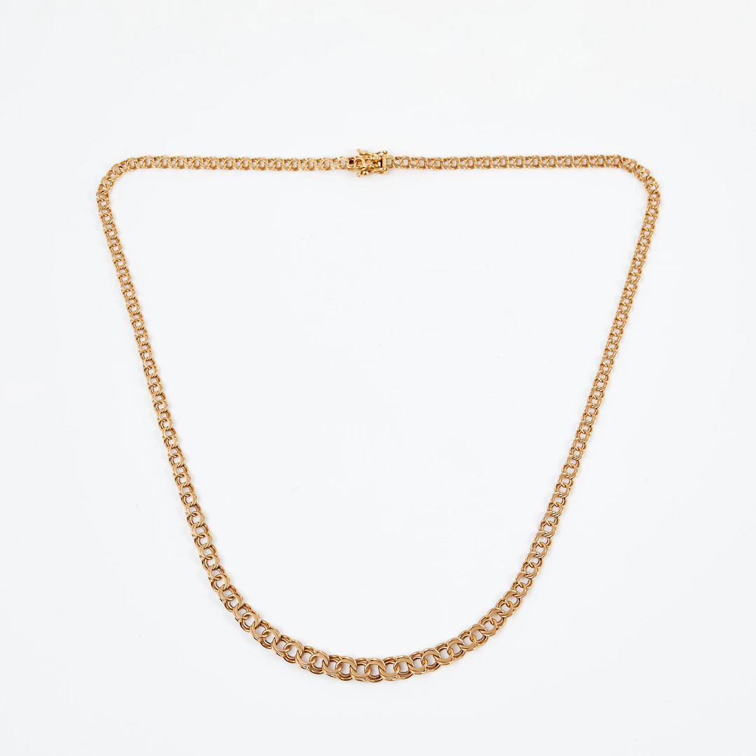 COLLIER, 18 k guld, doserad bismarcklänk, N S E Guldvaru Aktiebolag