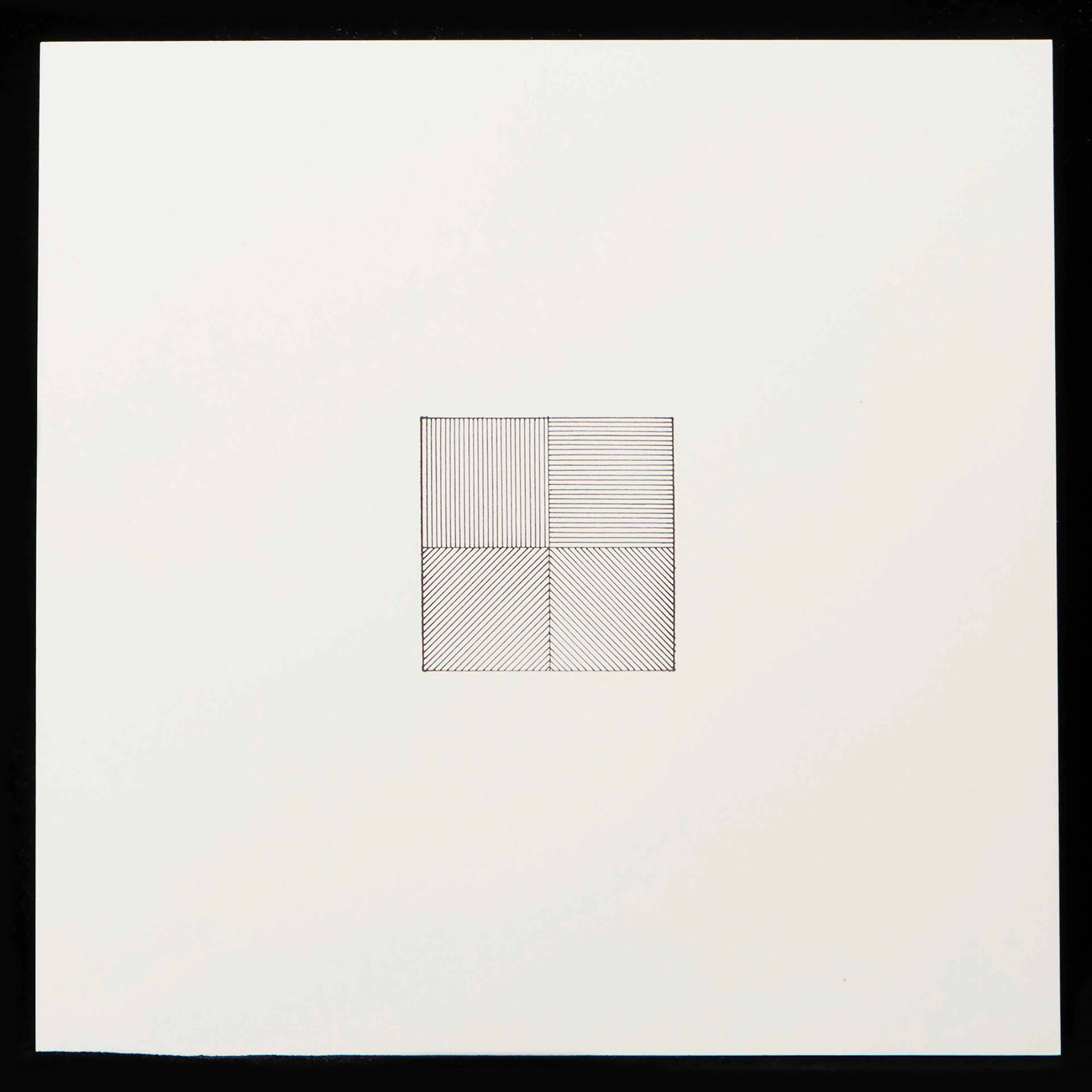 SOL LEWITT. "Lines in Four Directions" från "the Rubber Stamp Portfolio".