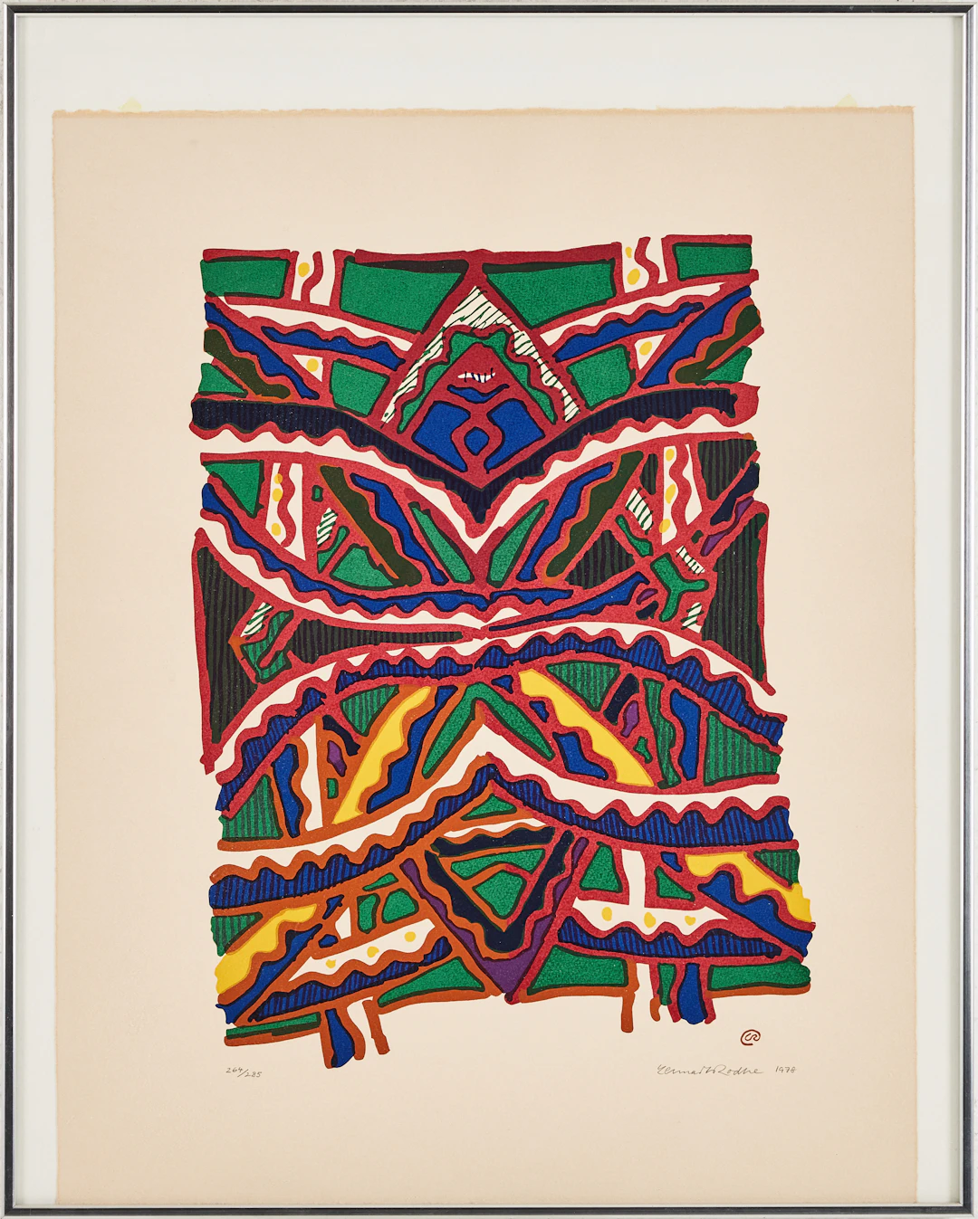 LENNART RODHE. Komposition, färglitografi, signerad, 1978, 264/285.