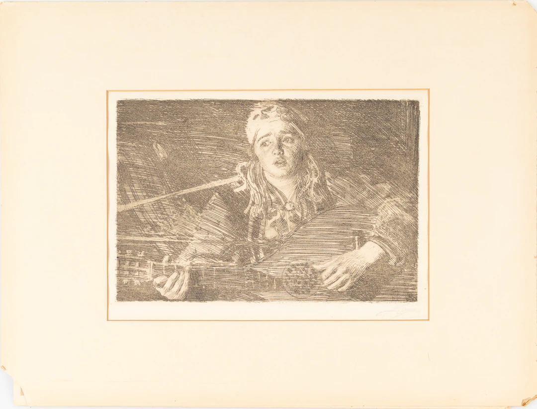ANDERS ZORN. Etsning, "Ols Maria", signerad i blyerts, monogramsignerad