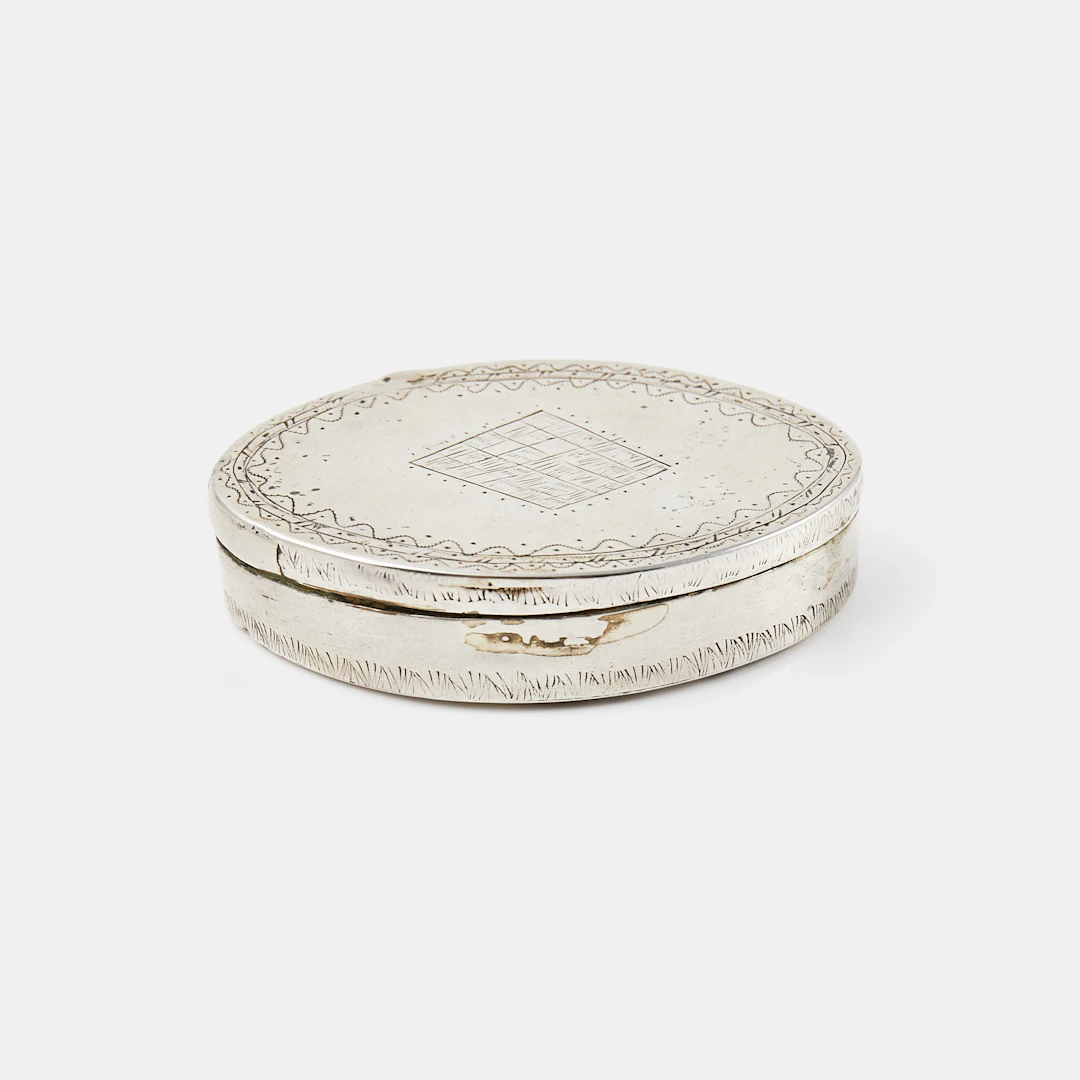 LOCKDOSA, silver, Olof Hellbom (verksam 1794-1818), Stockholm, 1813.