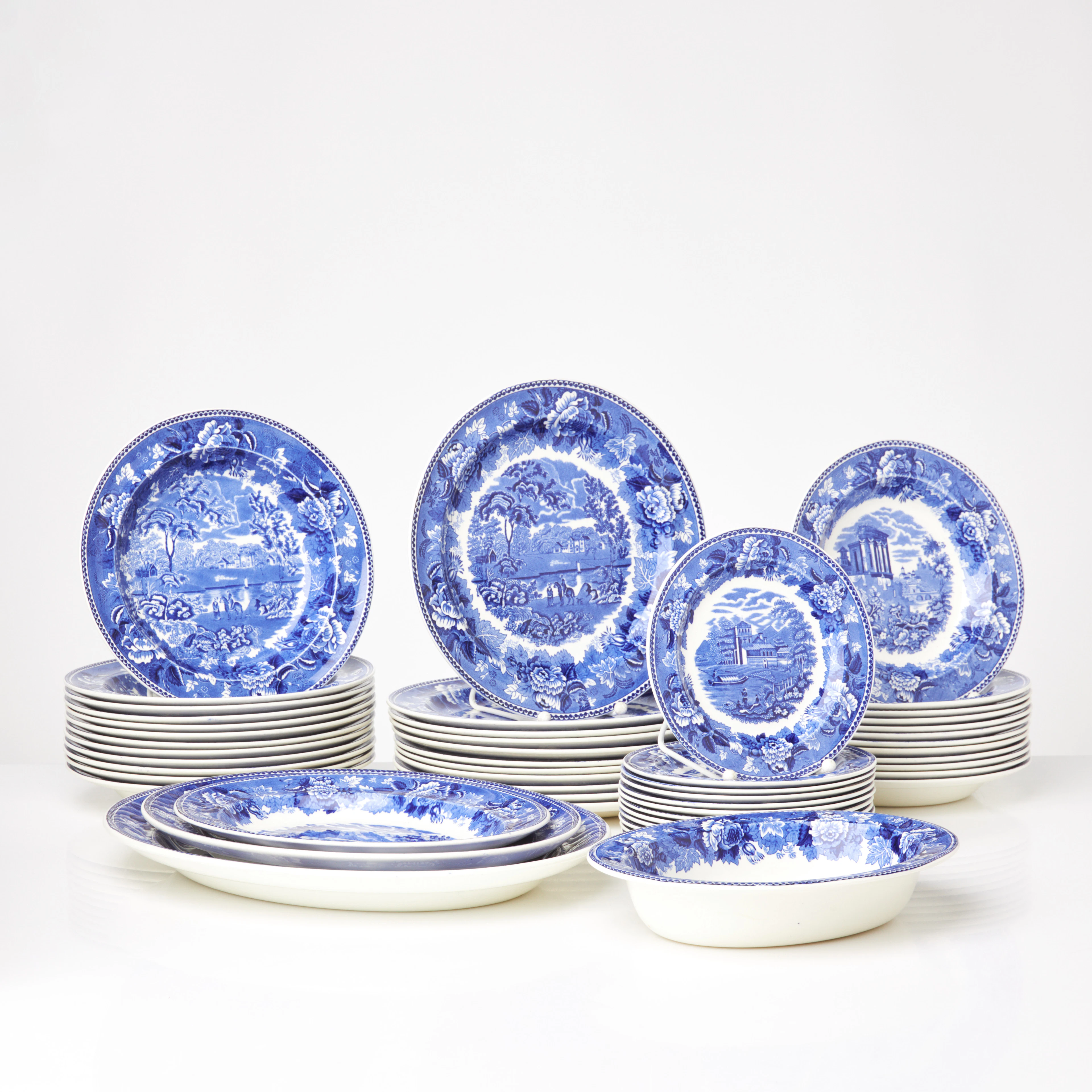 WEDGWOOD, servisdelar, "Landscape" porslin, England, 1900-tal, un