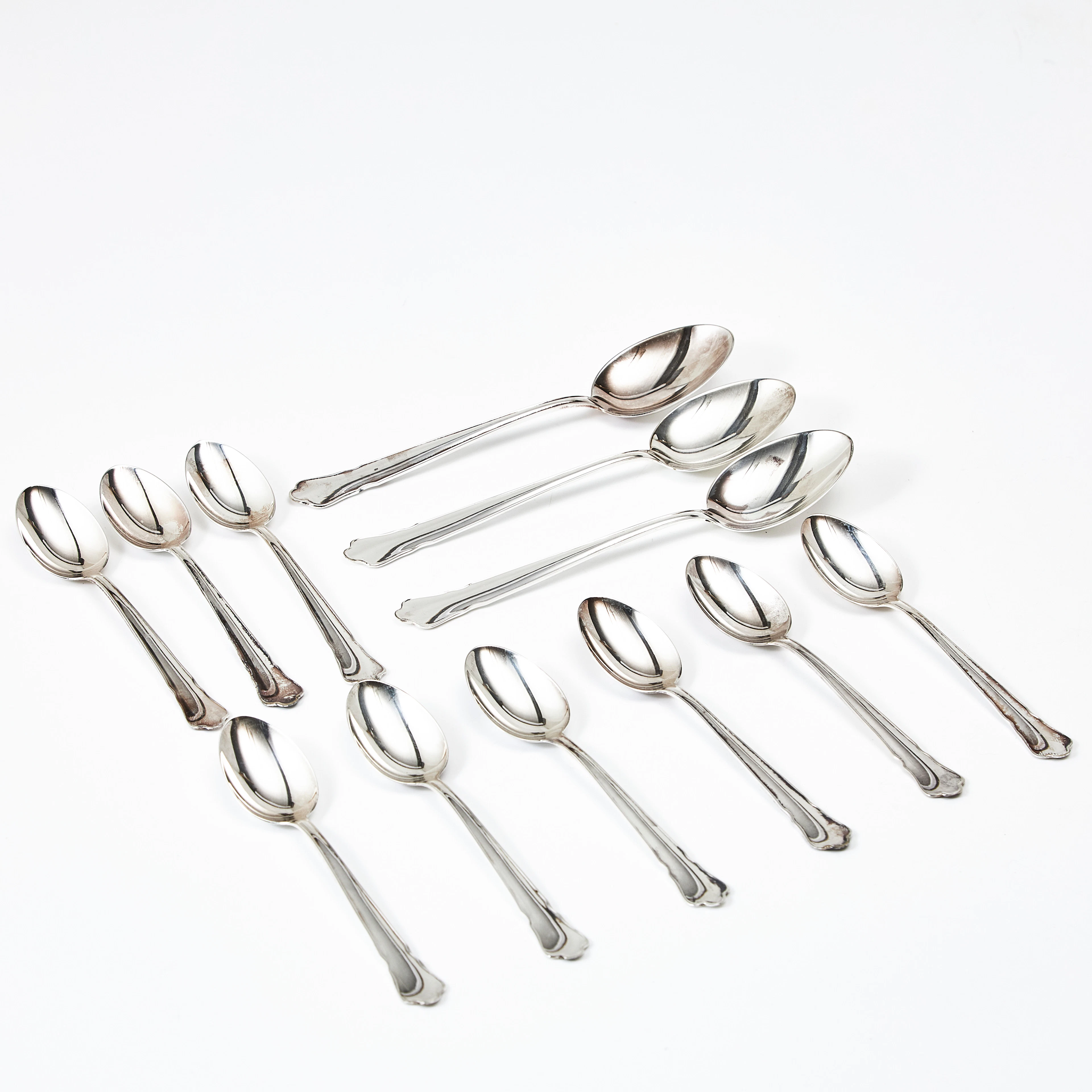 BESTICK, 9+3 skedar, silver, modell Chippendale, GAB, 1970-tal.