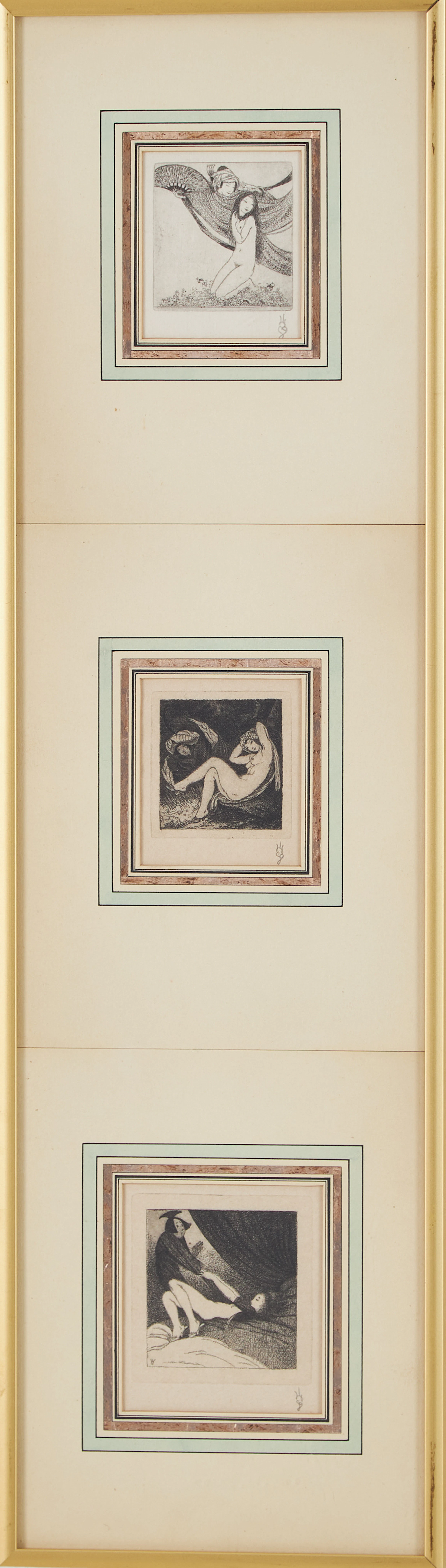 GERHARD HENNING. Kompositioner, 3 st, samramade, etsningar, monogramsignerad.