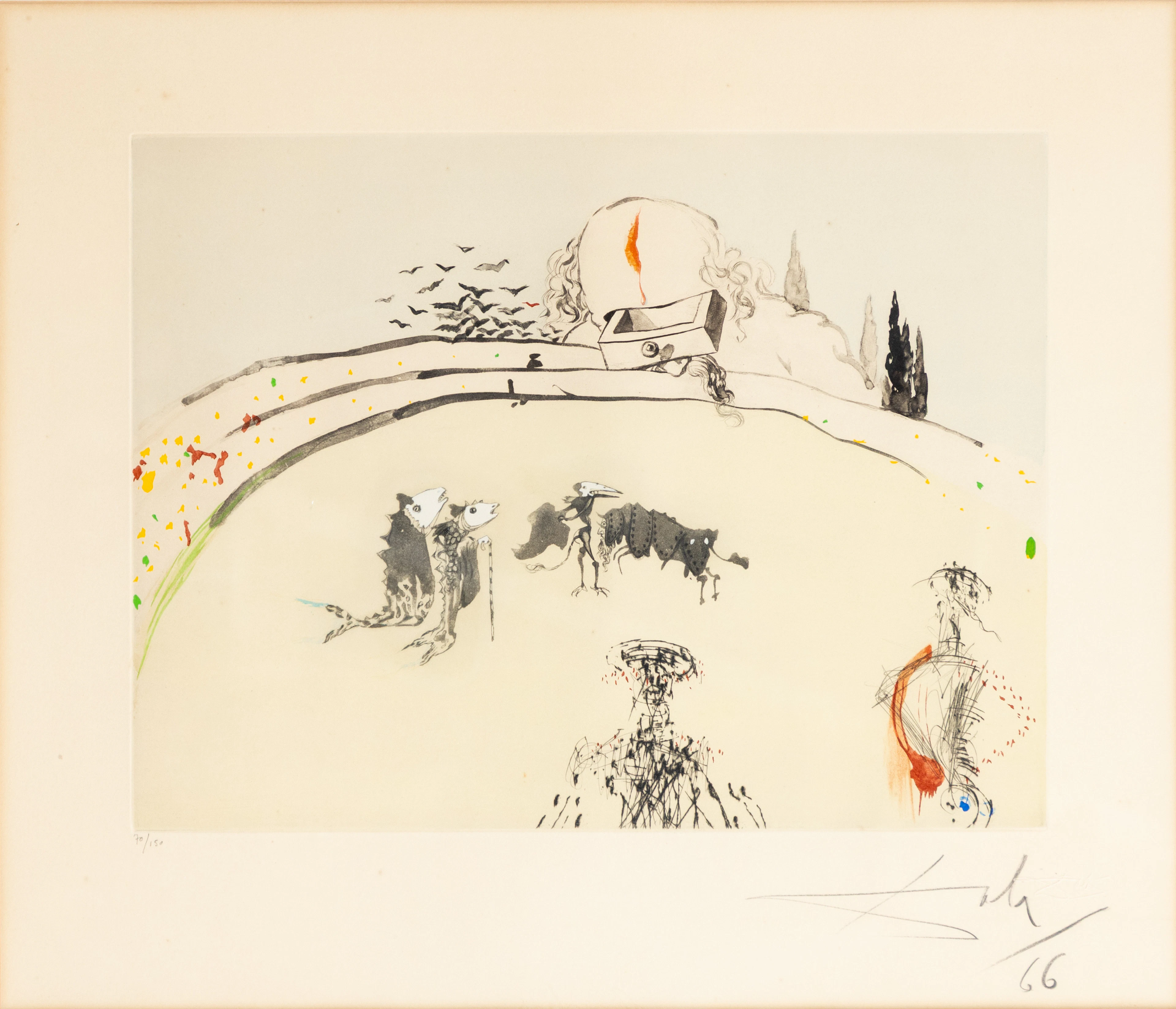 SALVADOR DALI (1904-1989). La Tauromachie au tiroir.