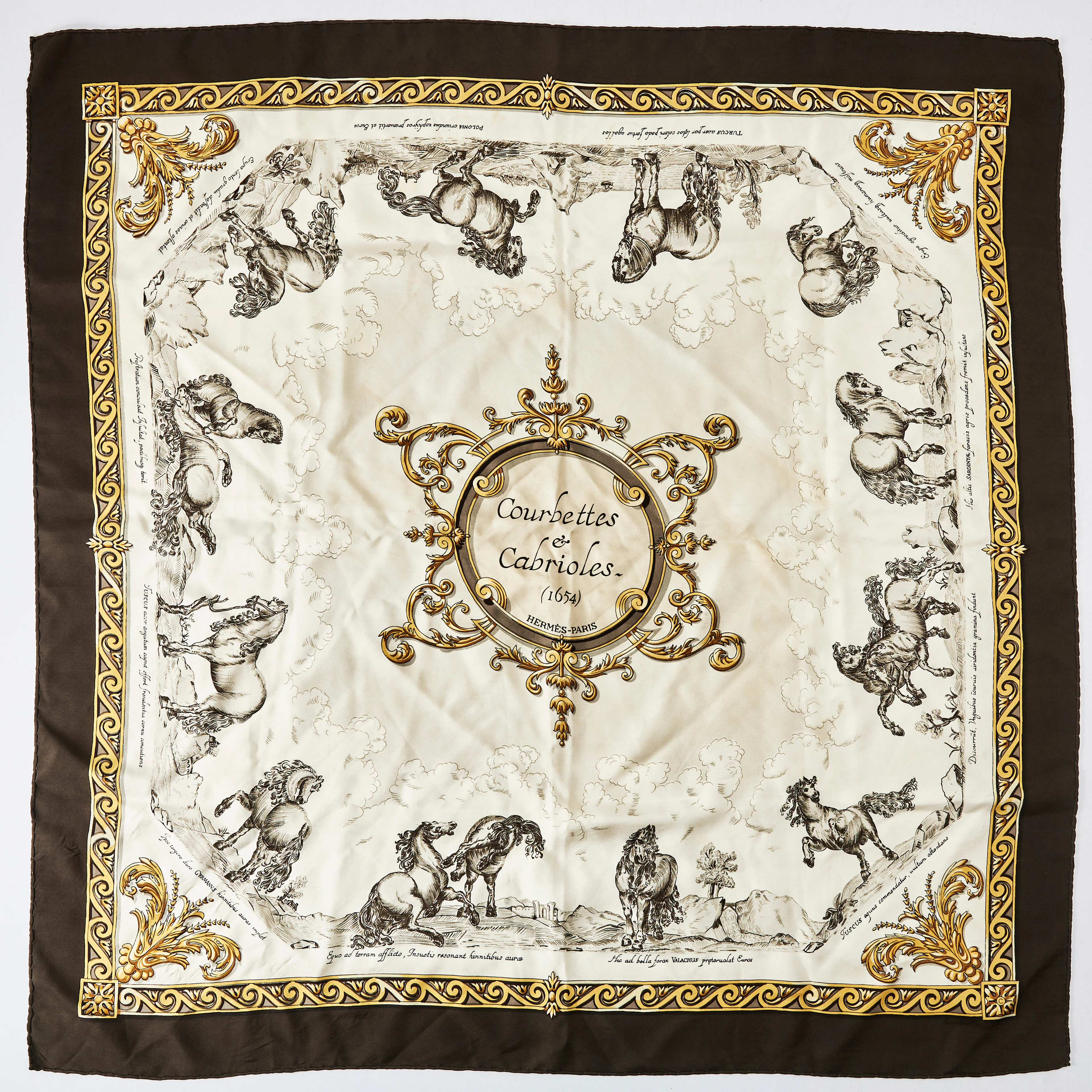 HERMÈS, "Courbettes et Cabrioles", scarf, siden, designer Françoise