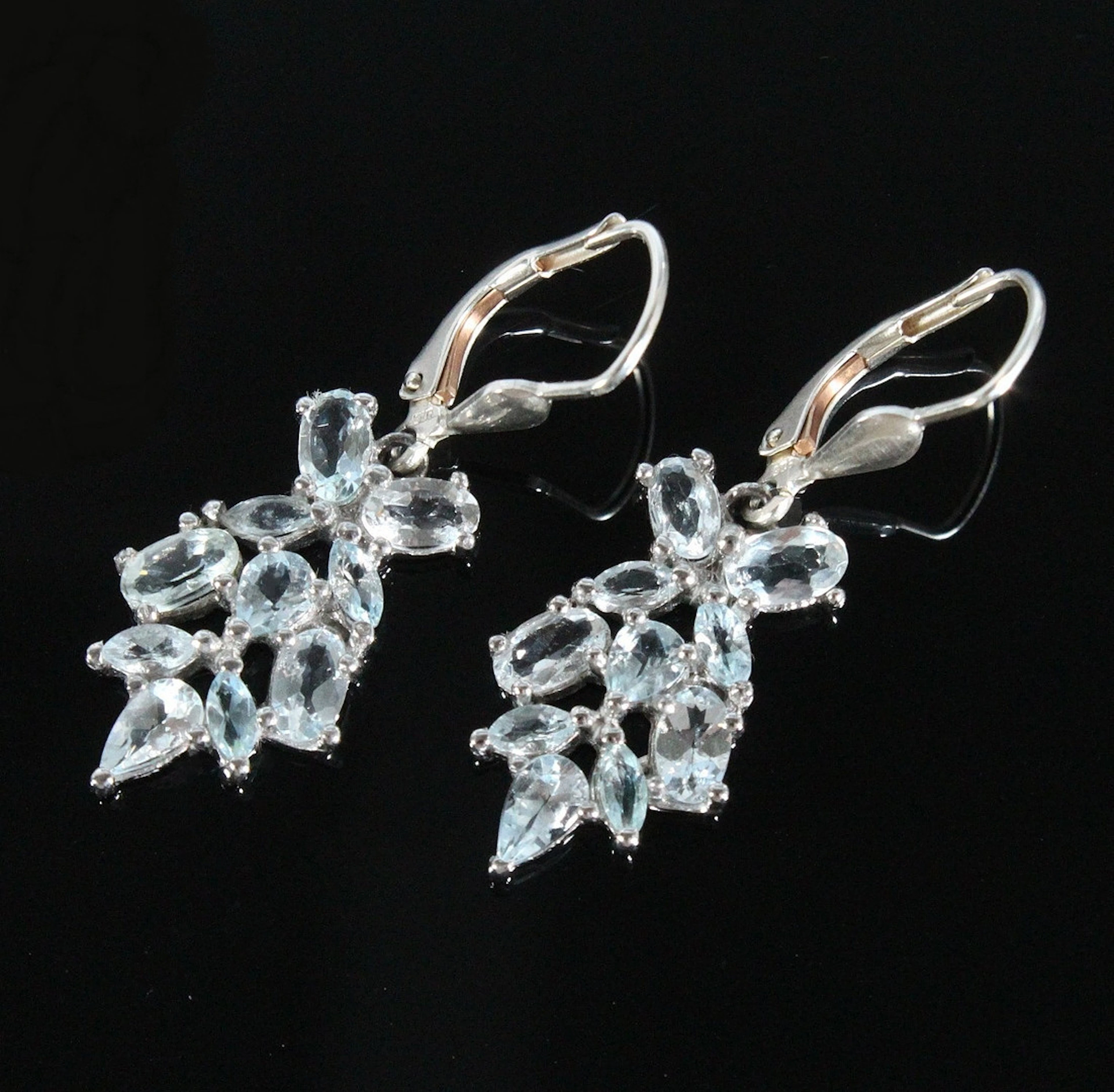 Ohrhänger mit Aquamarin, 925er Silber.