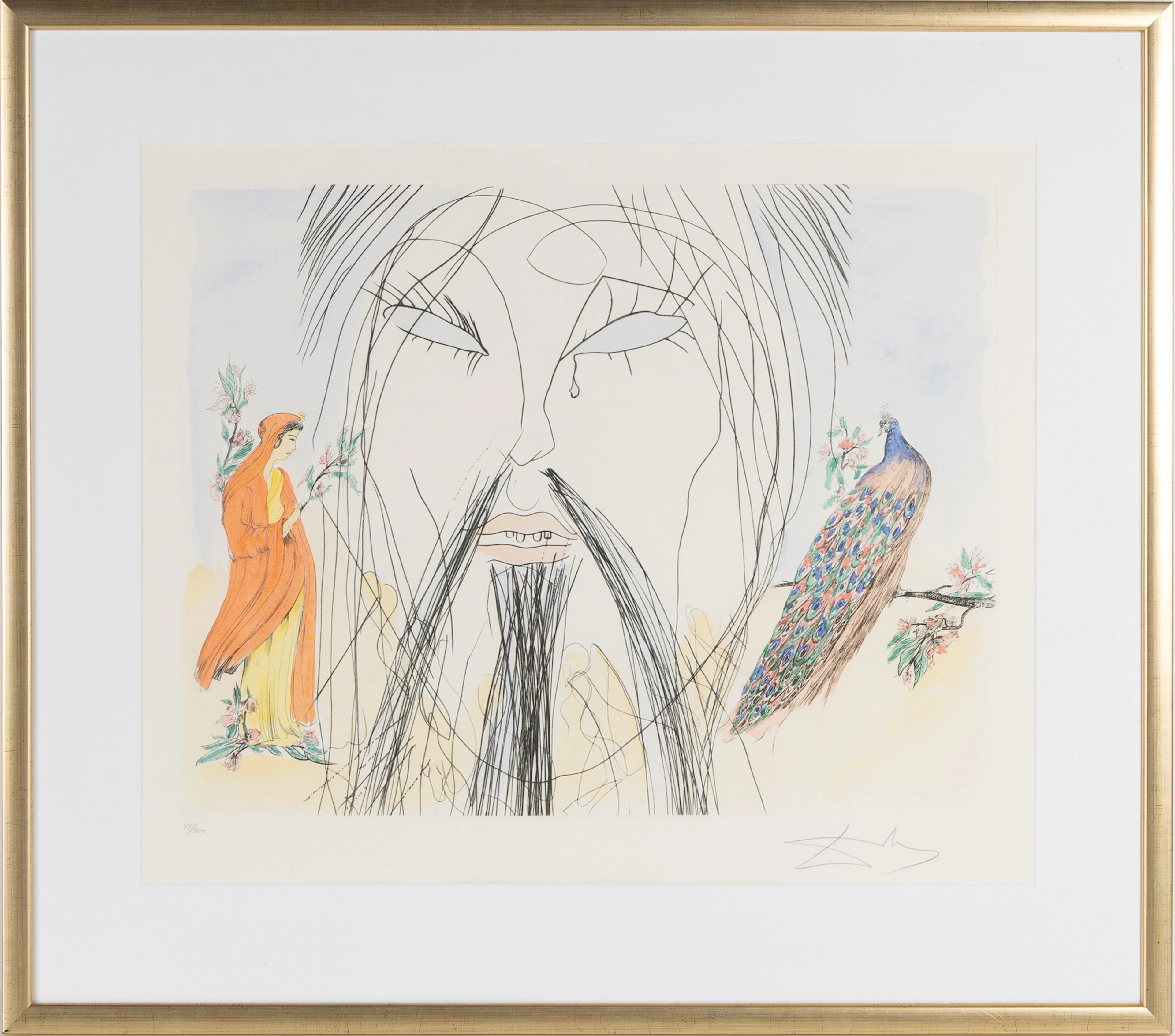 SALVADOR DALÍ. "Confucius", färgetsning.