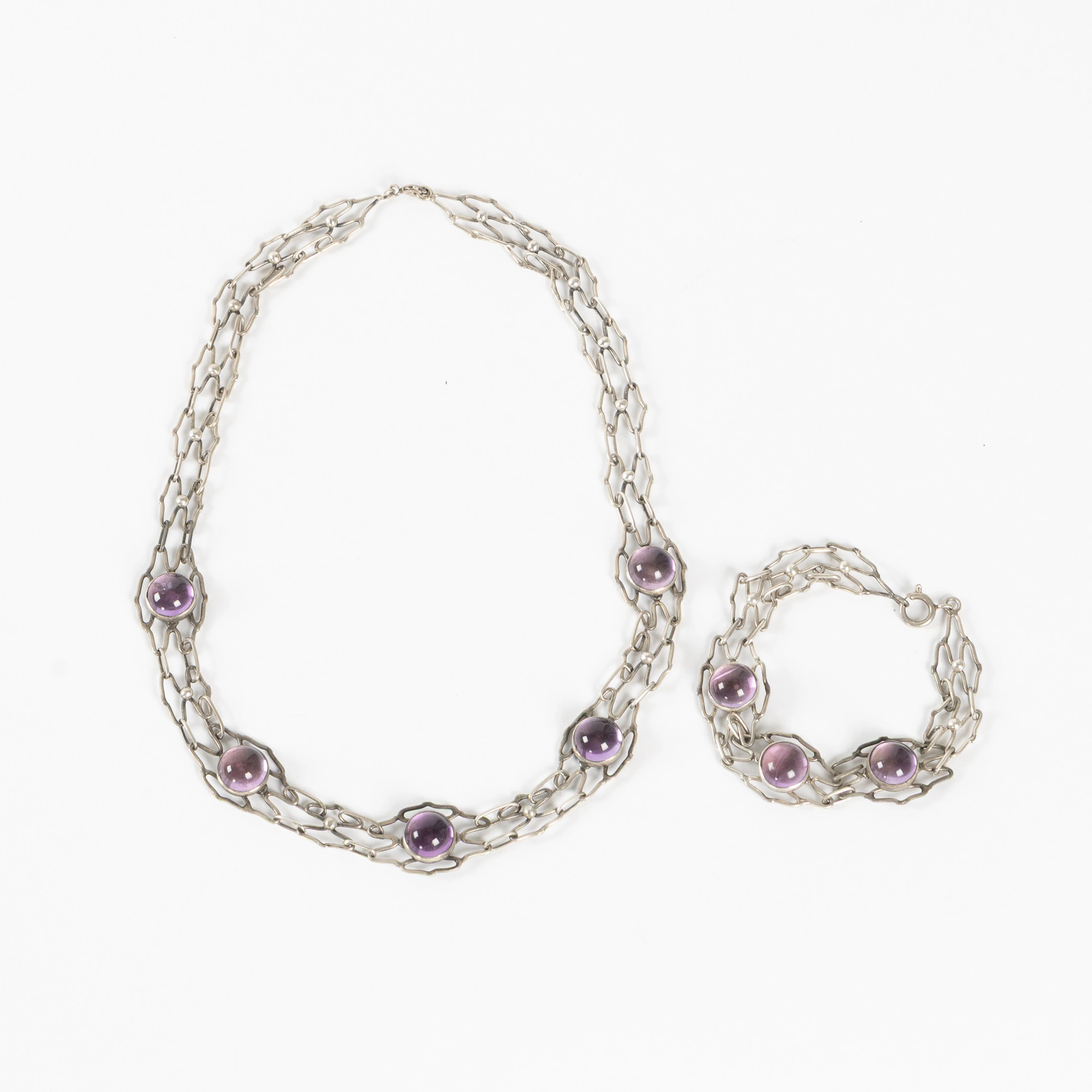 COLLIER OCH ARMBAND, Gussi, Malmö 1957. Silver.
