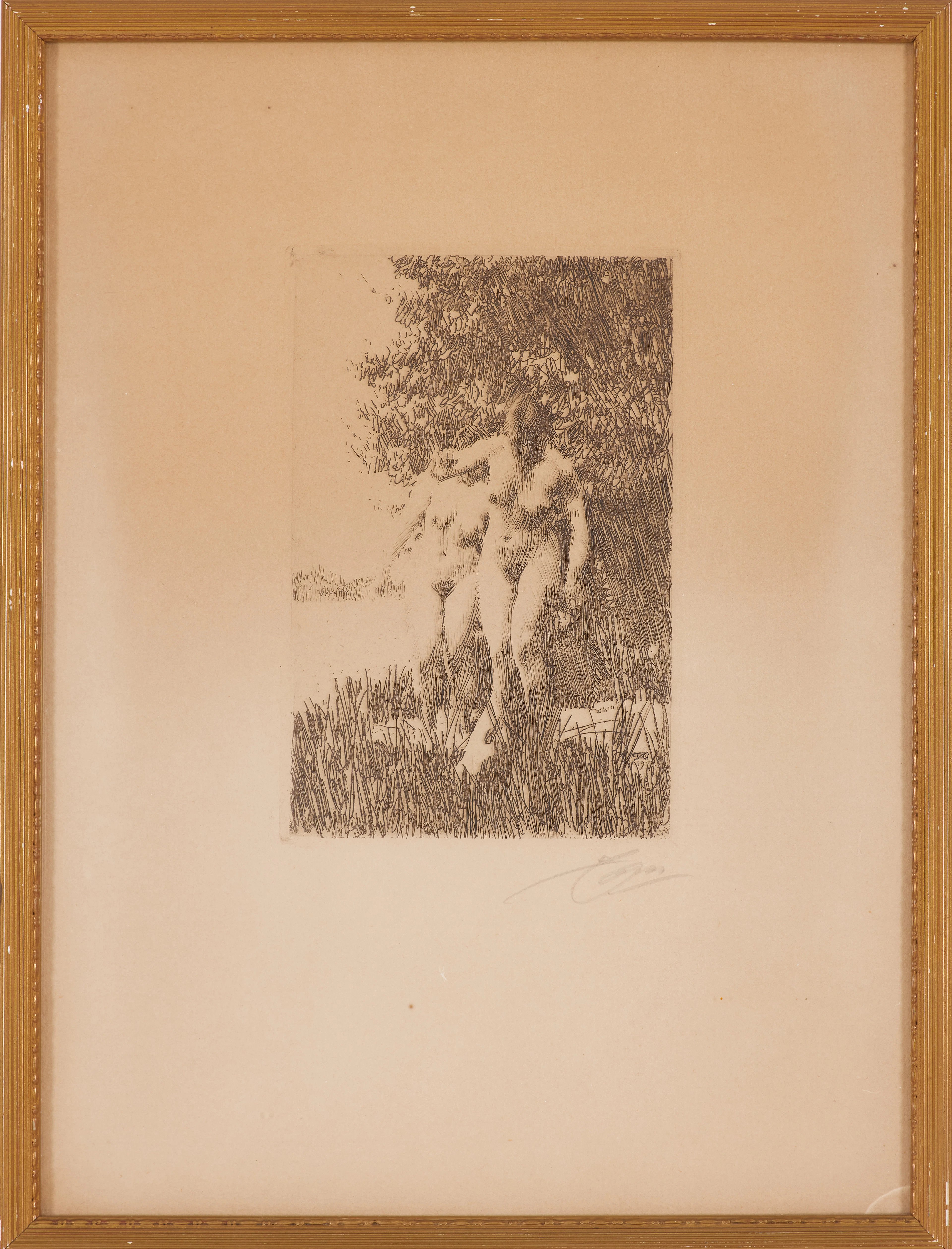ANDERS ZORN. "Al", etsning, signerad och daterad 1917 i trycket, signerad