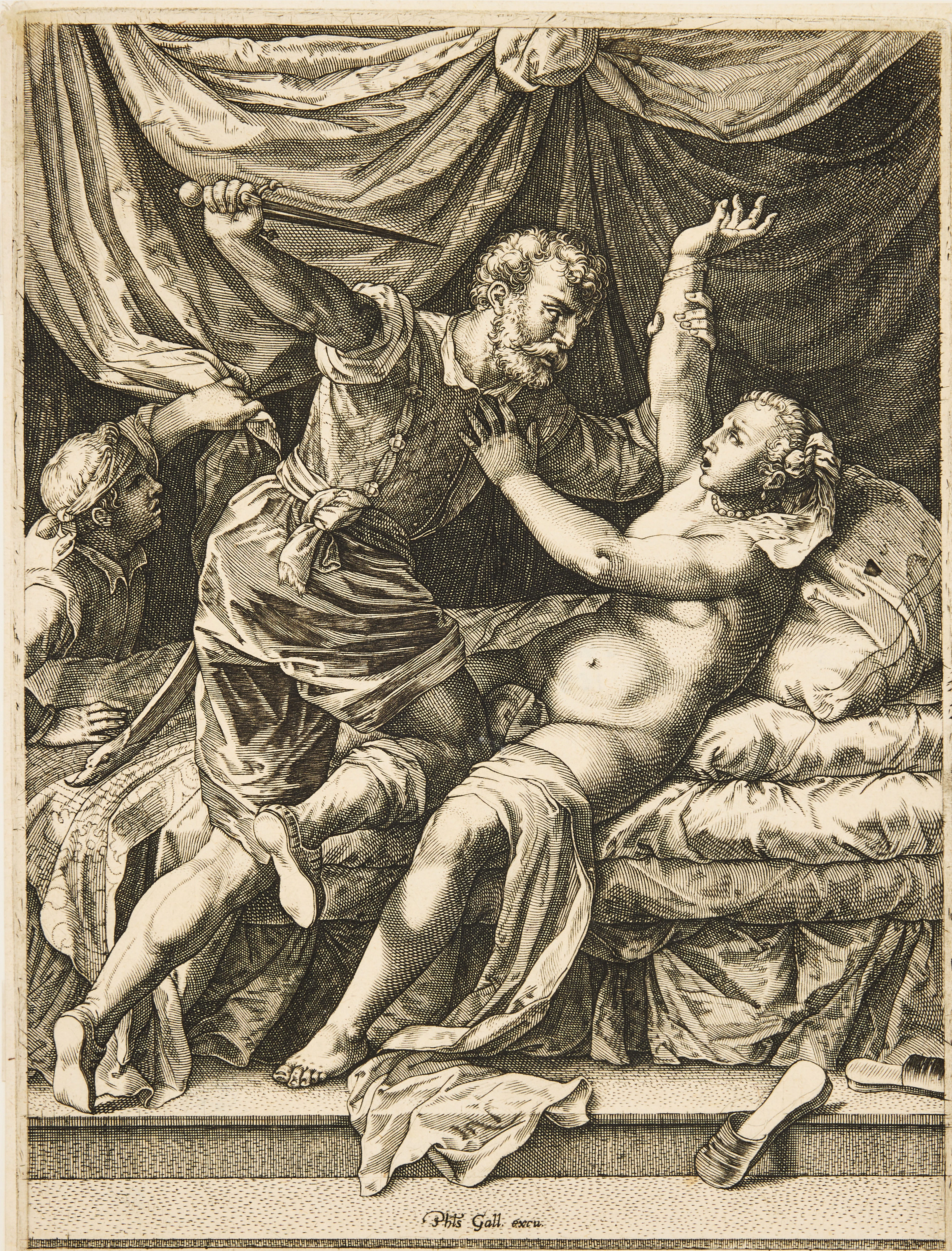 CORNELIS CORT (THE NETHERLANDS 1533-BEFORE 1578). "Tarquin and Lucretia".