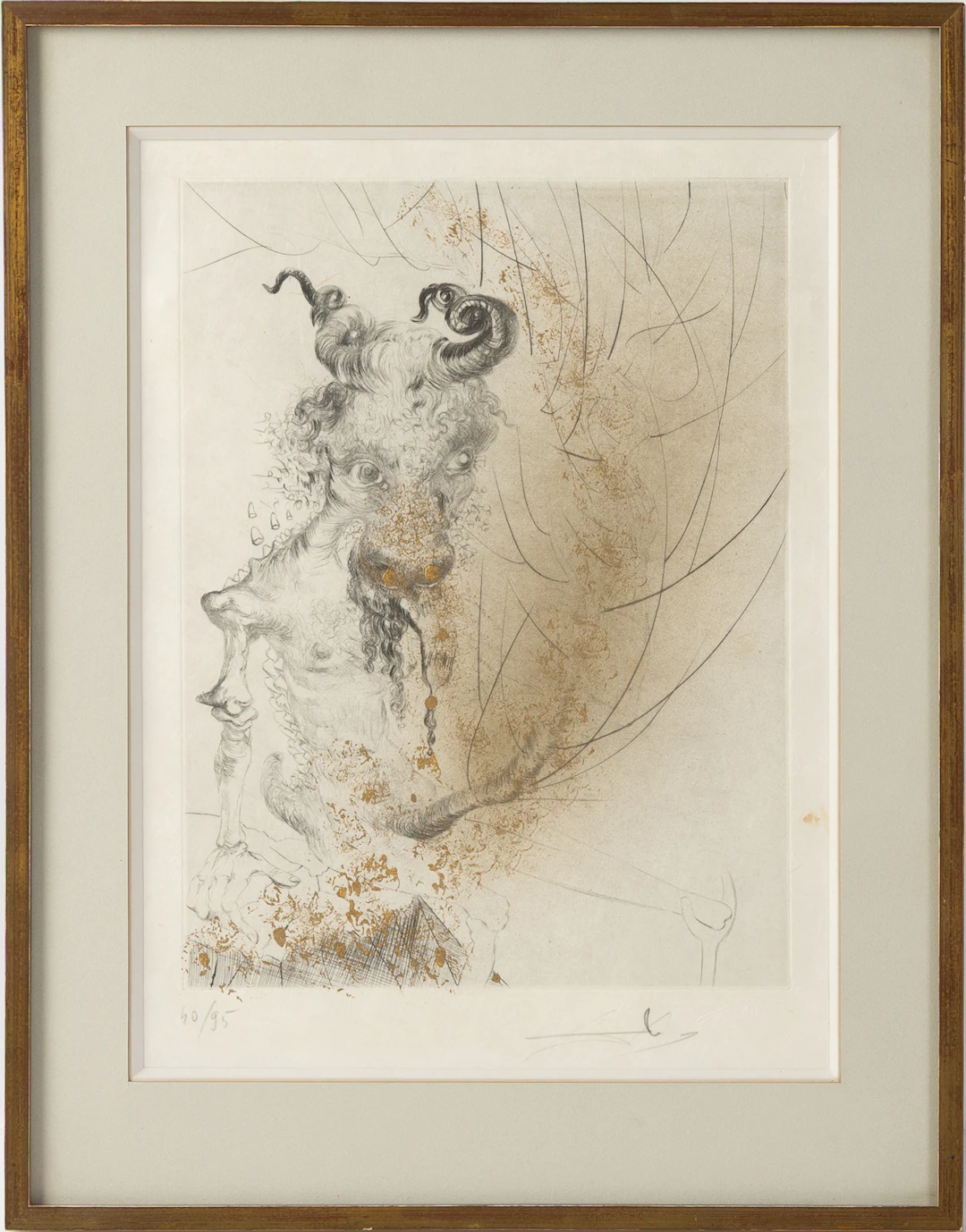 SALVADOR DALÍ. "Tête de veau" ur "Faust (La Nuit de Walpurgis)", 1968/69.