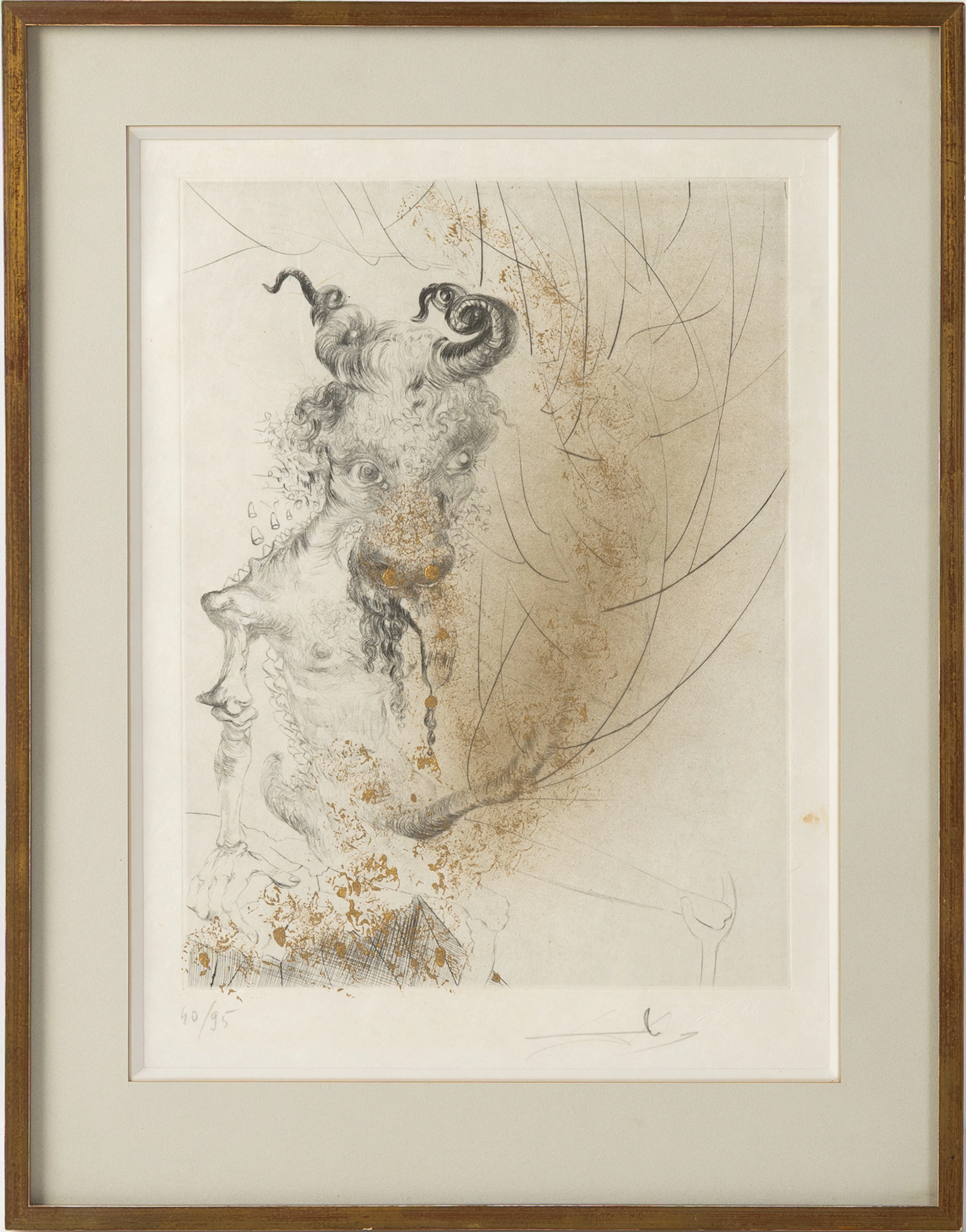 SALVADOR DALÍ. "Tête de veau" ur "Faust (La Nuit de Walpurgis)", 1968/69.