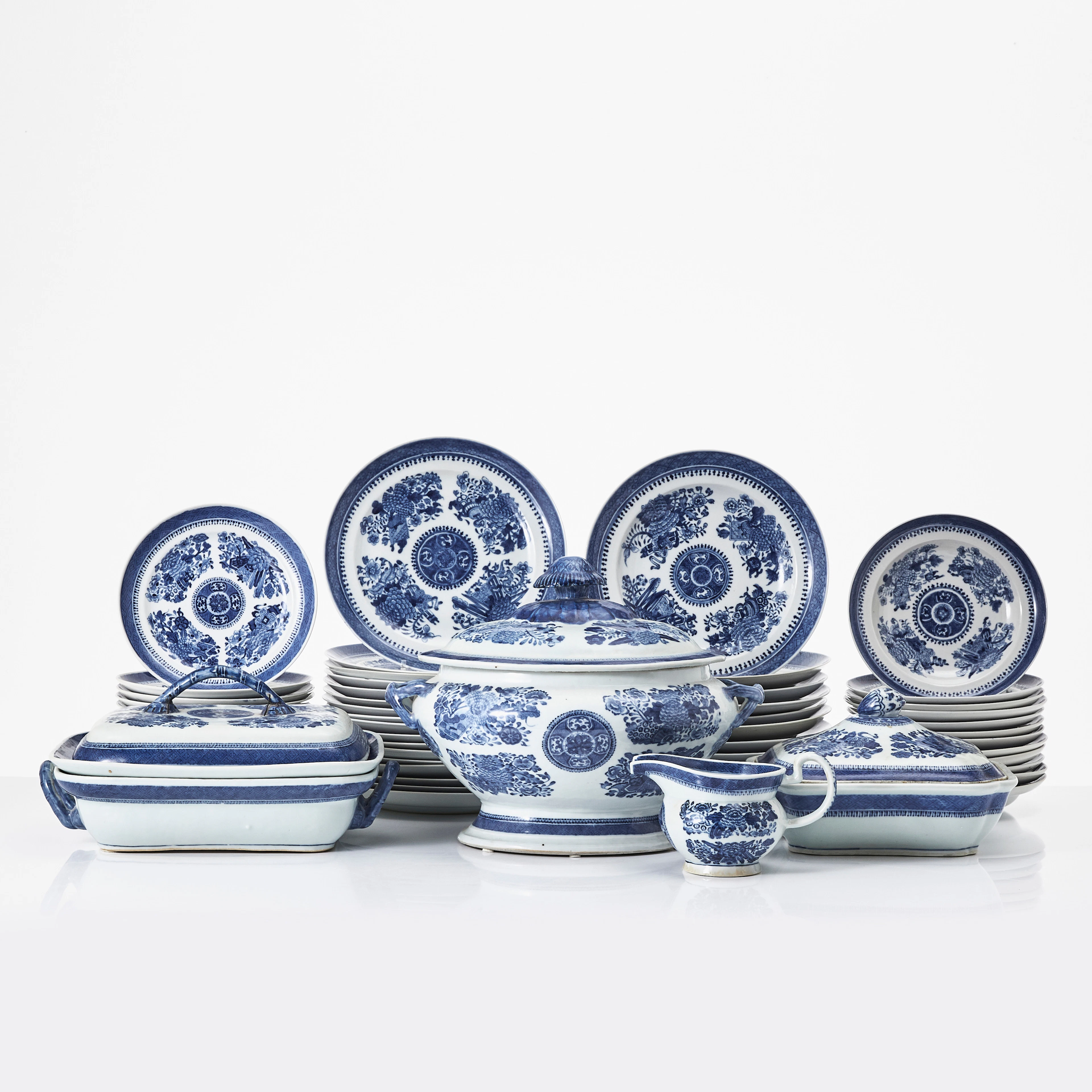 MATSERVIS, 70 dlr., porslin, Kina, Jiaqing (1796-1820), Fitzhugh