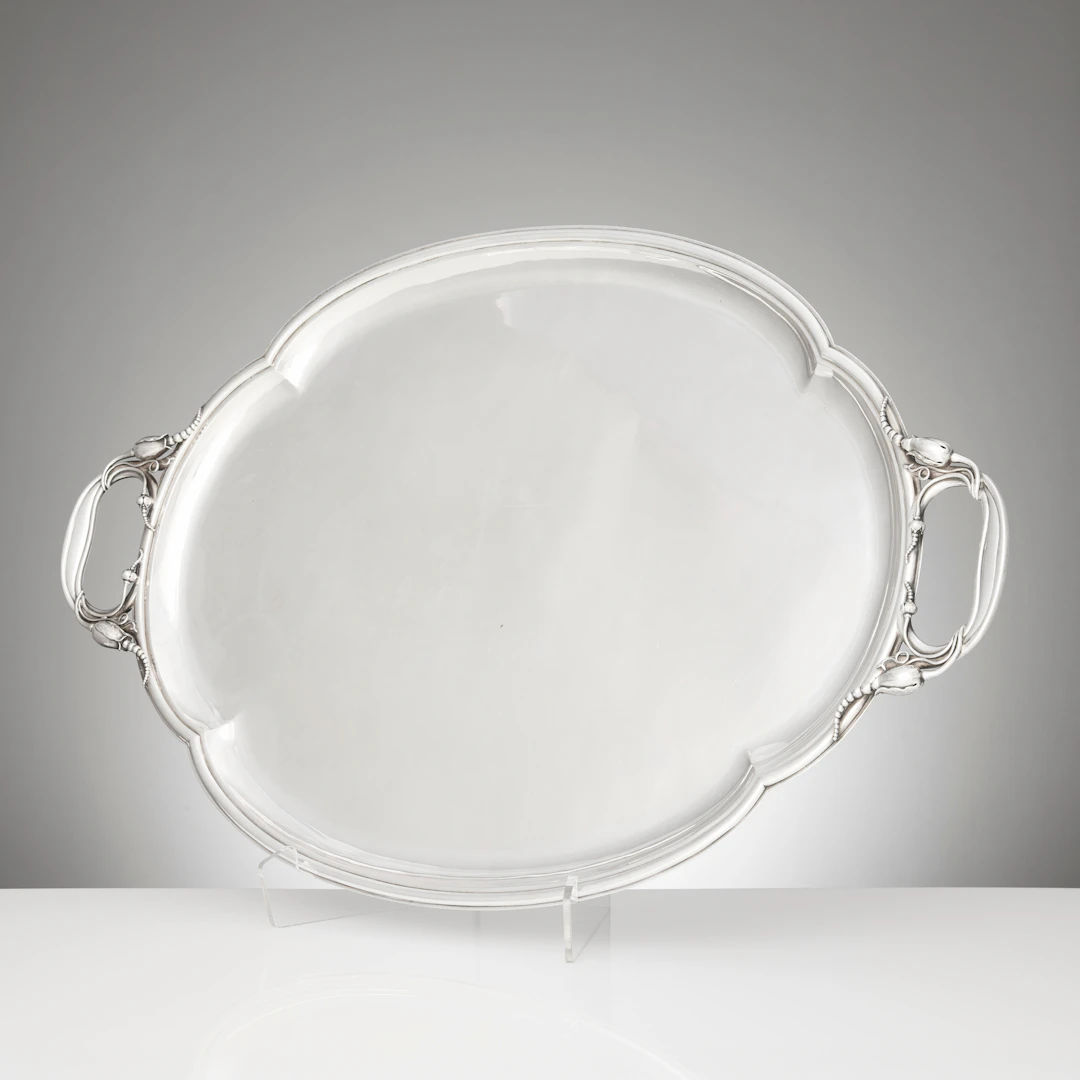 ERIK FLEMING. Bricka, silver, Atelier Borgila, Stockholm 1932.