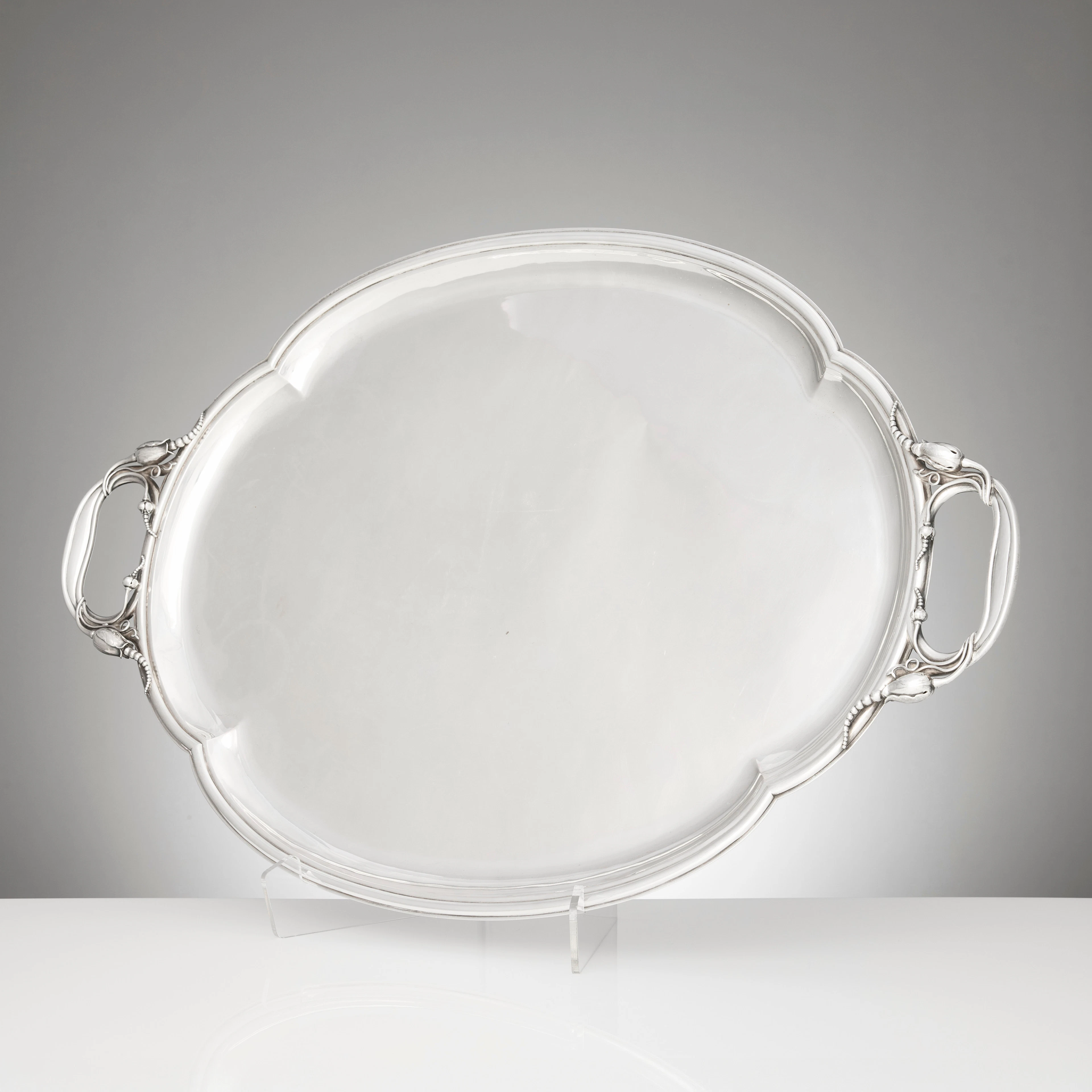 ERIK FLEMING. Bricka, silver, Atelier Borgila, Stockholm 1932.