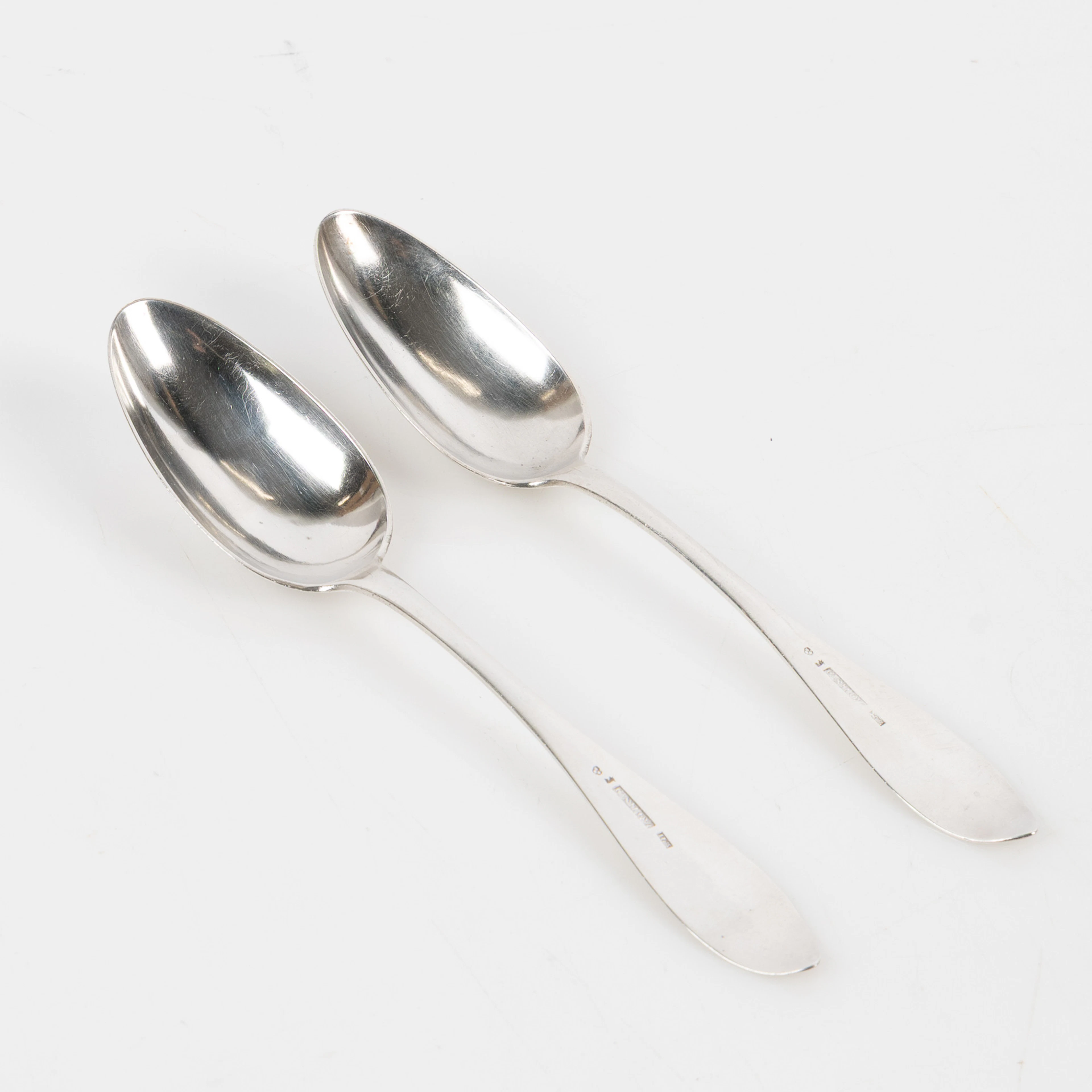 CHRISTIAN SILOW, 2 skedar i silver, Malmö 1814.