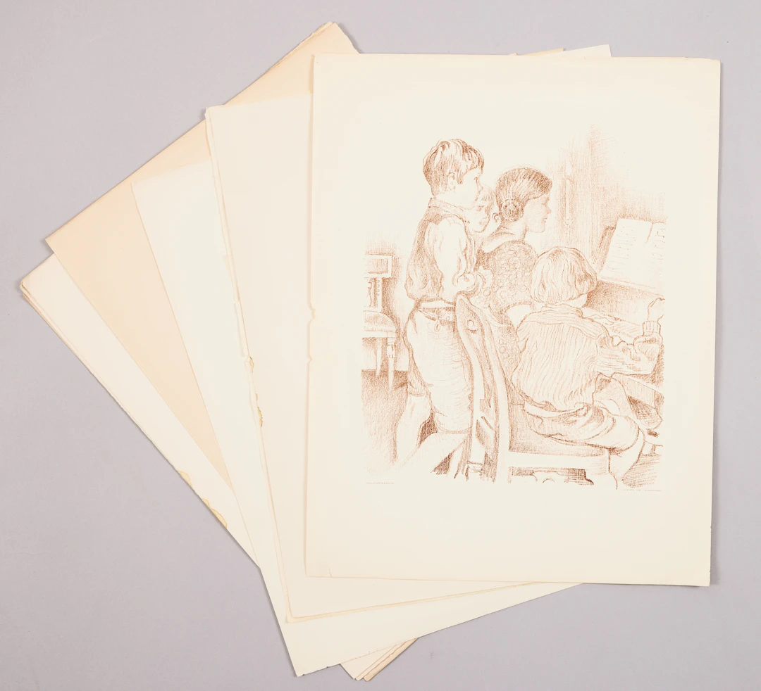 FÖRENINGEN FÖR GRAFISK KONST. 9 blad ur portföljerna 1927 och 1928.