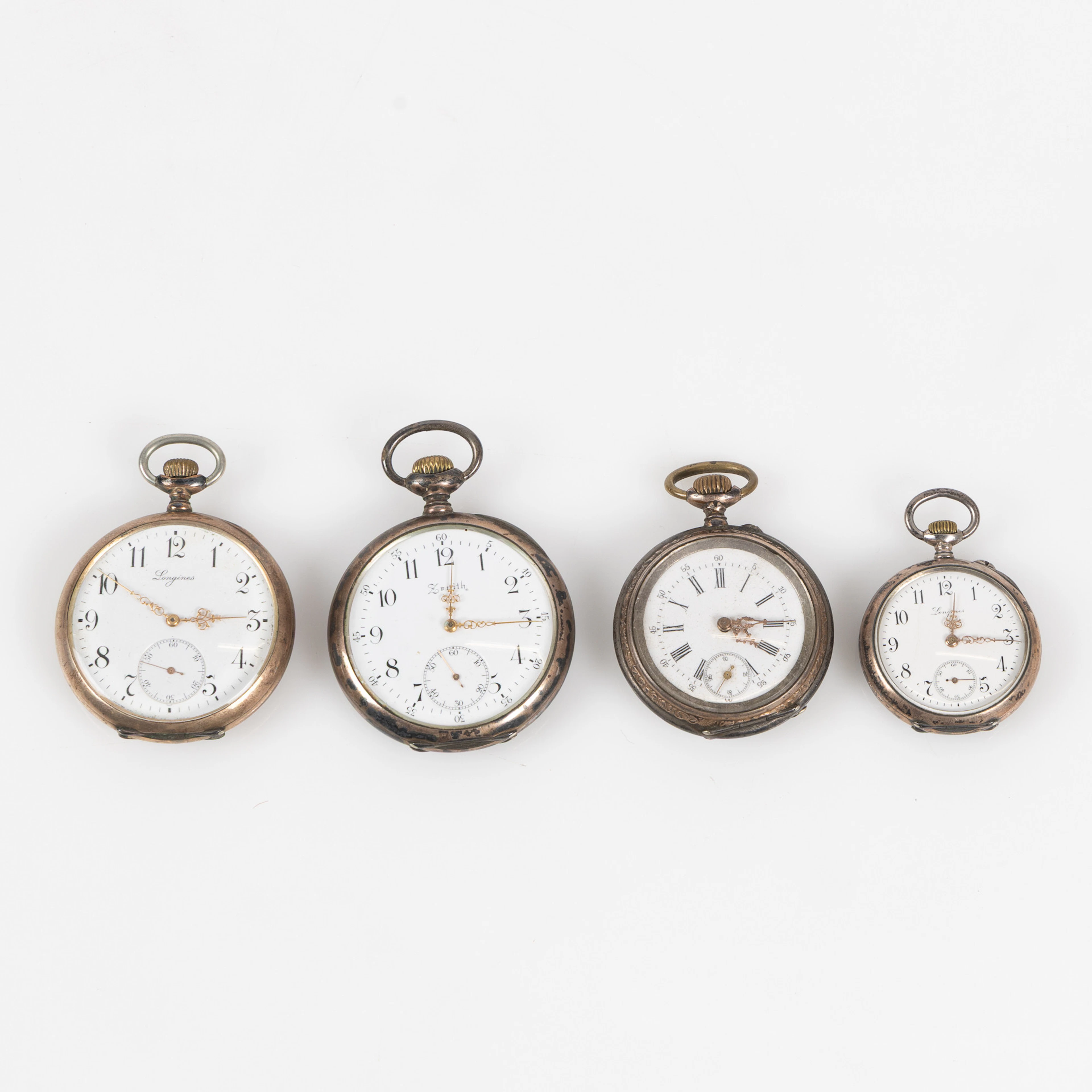 SAMLING FICKUR, 4 st, bland annat Longines och Zenith, tidigt 1900-tal.