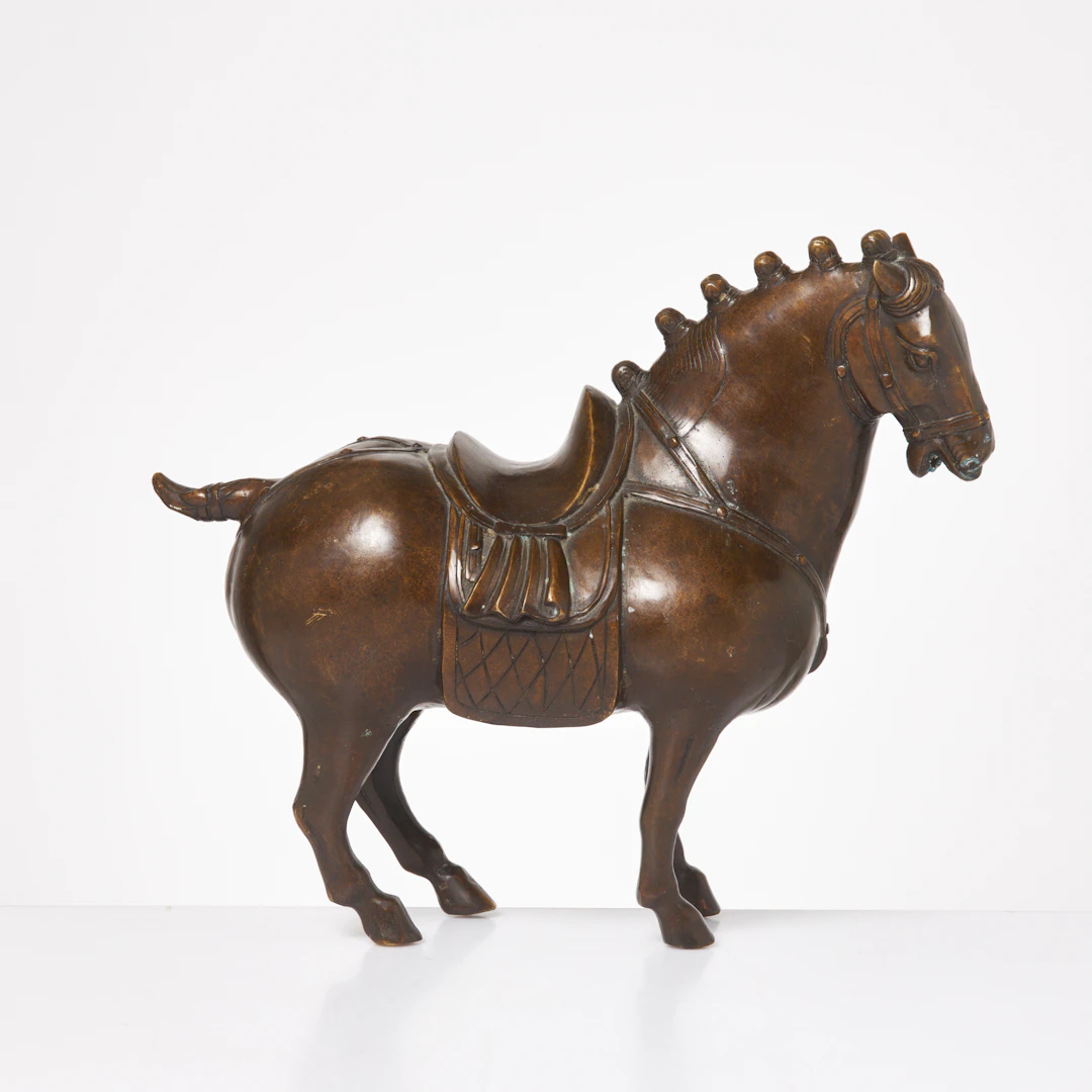SKULPTUR, brons, i form av häst, Tang-dynastimodell, 1900-tal.