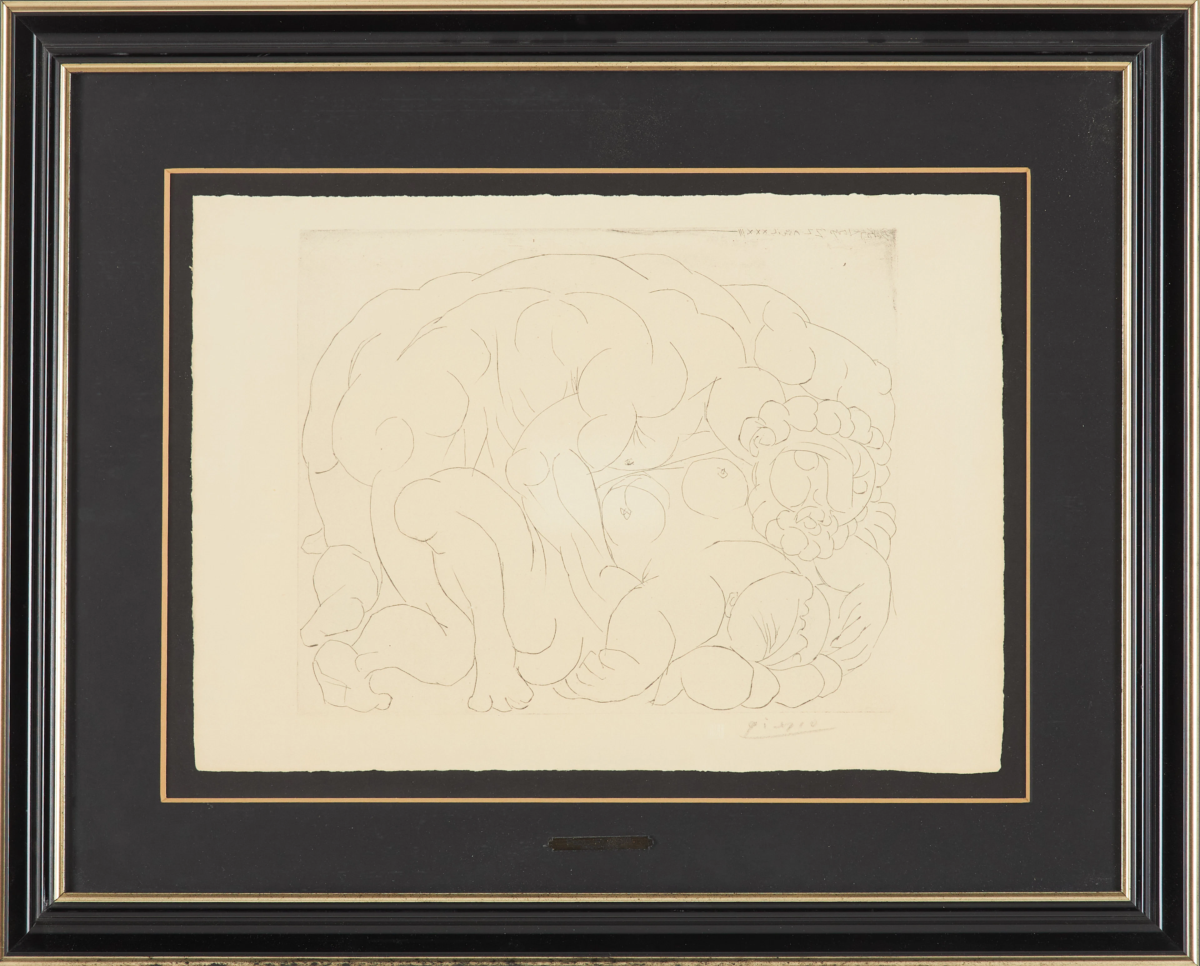 PABLO PICASSO. EFTER. Le Voil II, ur "Suite Vollard", litografi, 1990-1992