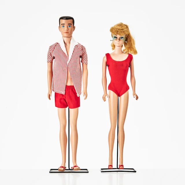 BARBIE, #850 SL Blonde Pony Tail With Curly Bangs, KEN, #750 SL Brown