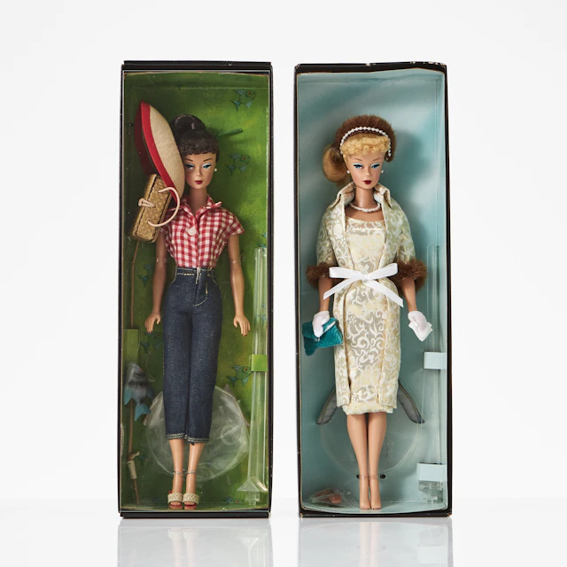 BARBIE, (2), #G8890 Blonde Evening Splendor, #J4260 Brunette Picnic