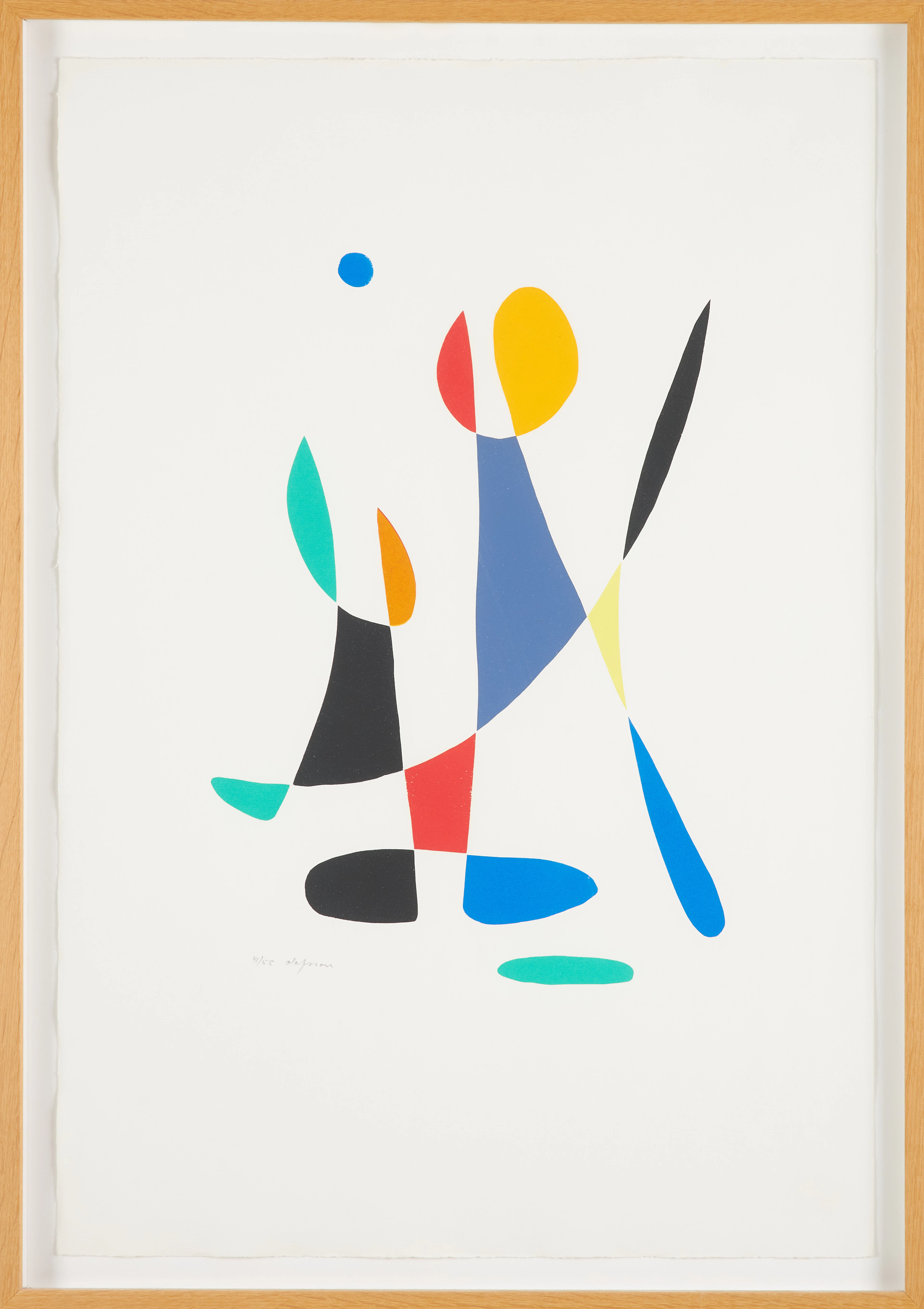 PIERRE OLOFSSON. Abstrakt komposition, färglitografi, signerad och