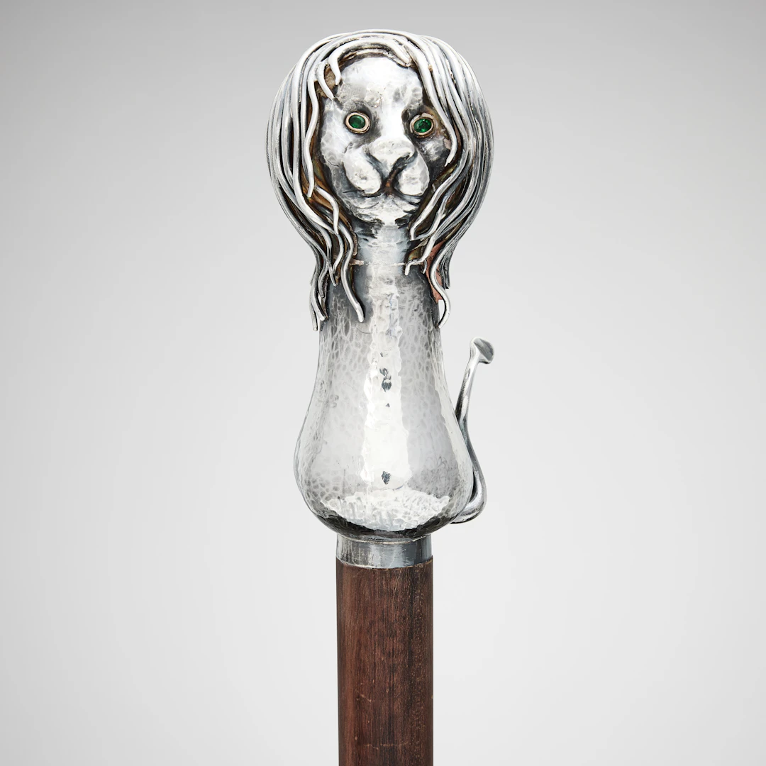OLLE OHLSSON (F.1928). Käpp/Stav, silver och ormträ, Stockholm.