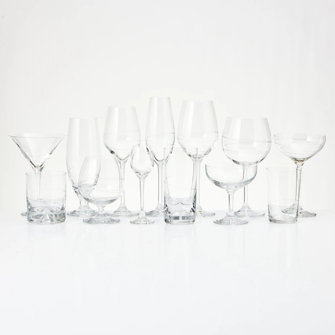 GLASSERVIS, ca 156 delar, "Siluett", glas, Fyrklövern.