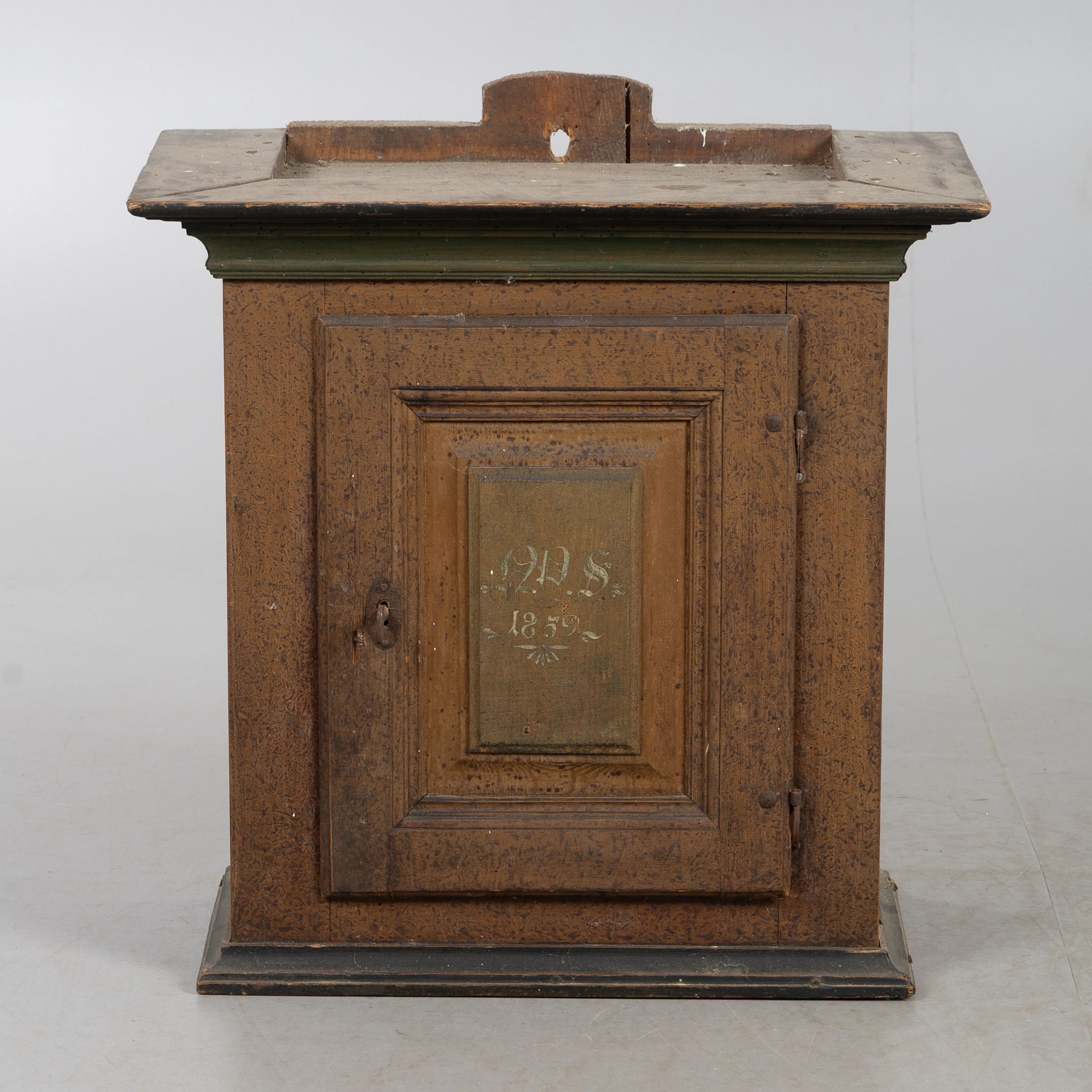 VÄGGSKÅP, allmoge, bemålat trä, daterad 1859.