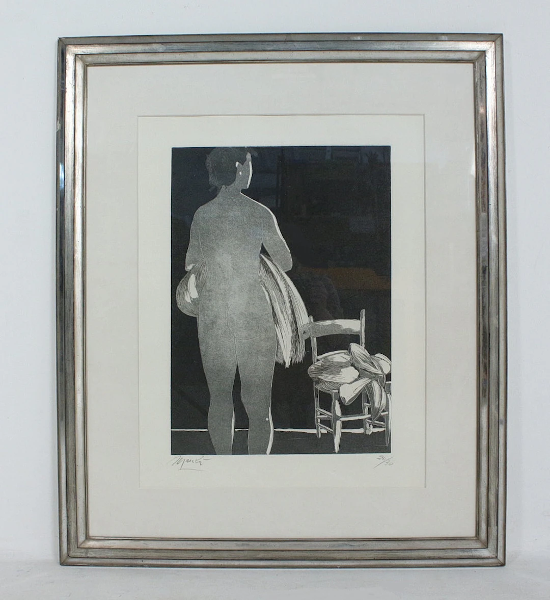 GIACOMO MANZU (1908-1991). Radierung, '' Senza titolo '', signiert