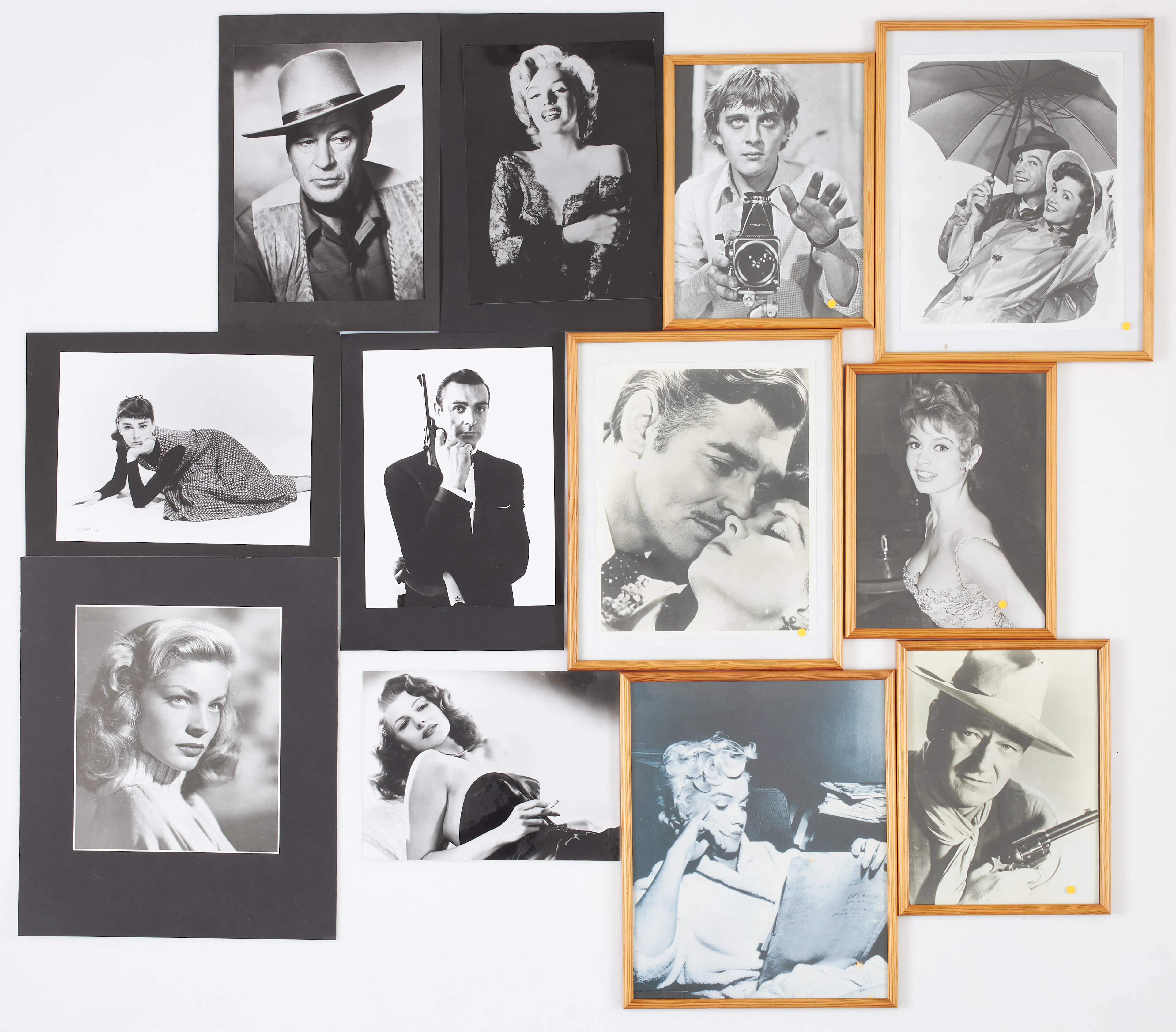 FOTOGRAFIER. 6+6 st, "Audrey Hepburn", "Gary Cooper", m fl fine art