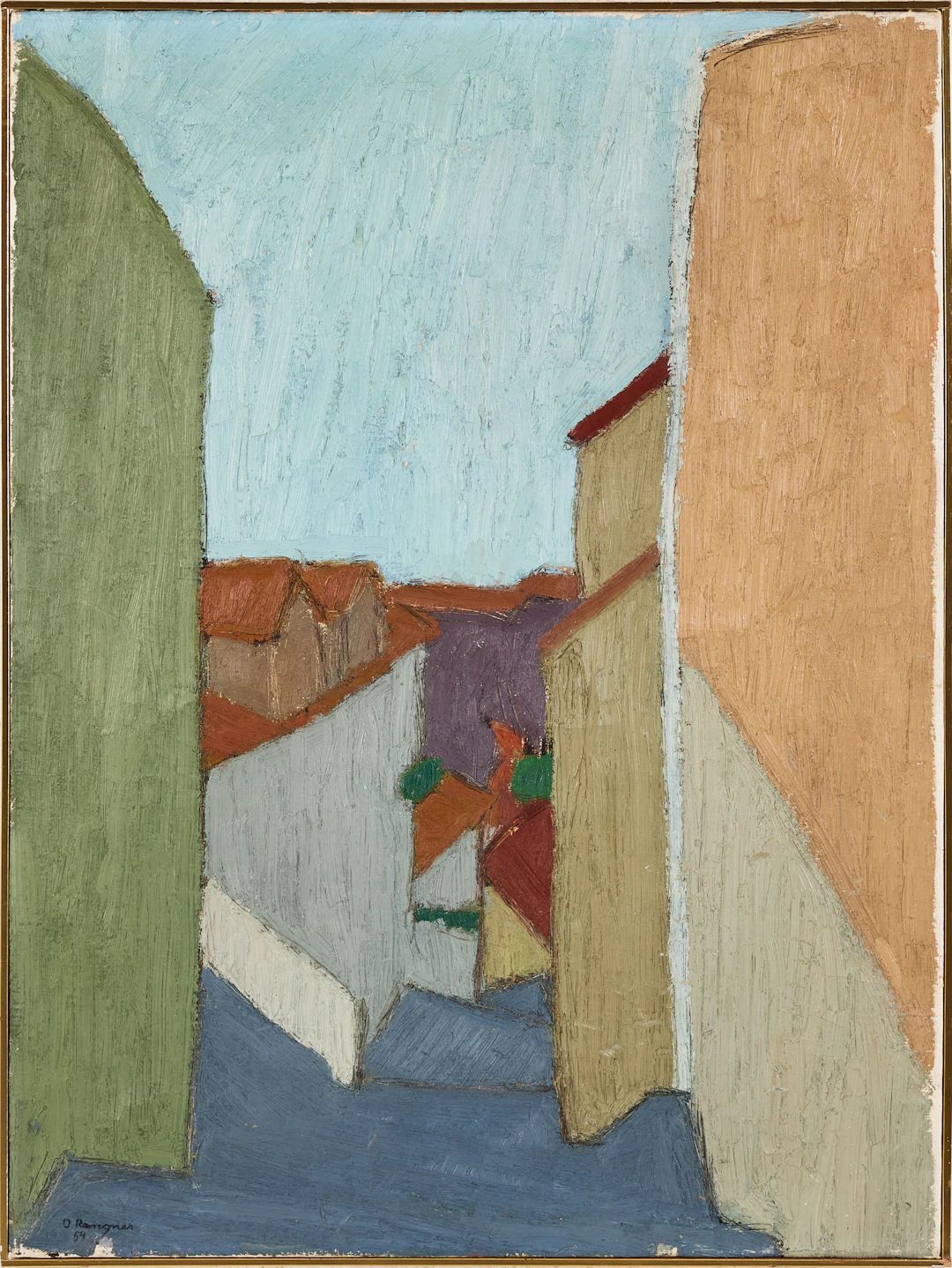 OSKAR RANGNER (1914-1986) Gatuvy, oljemålning på duk, signerad och