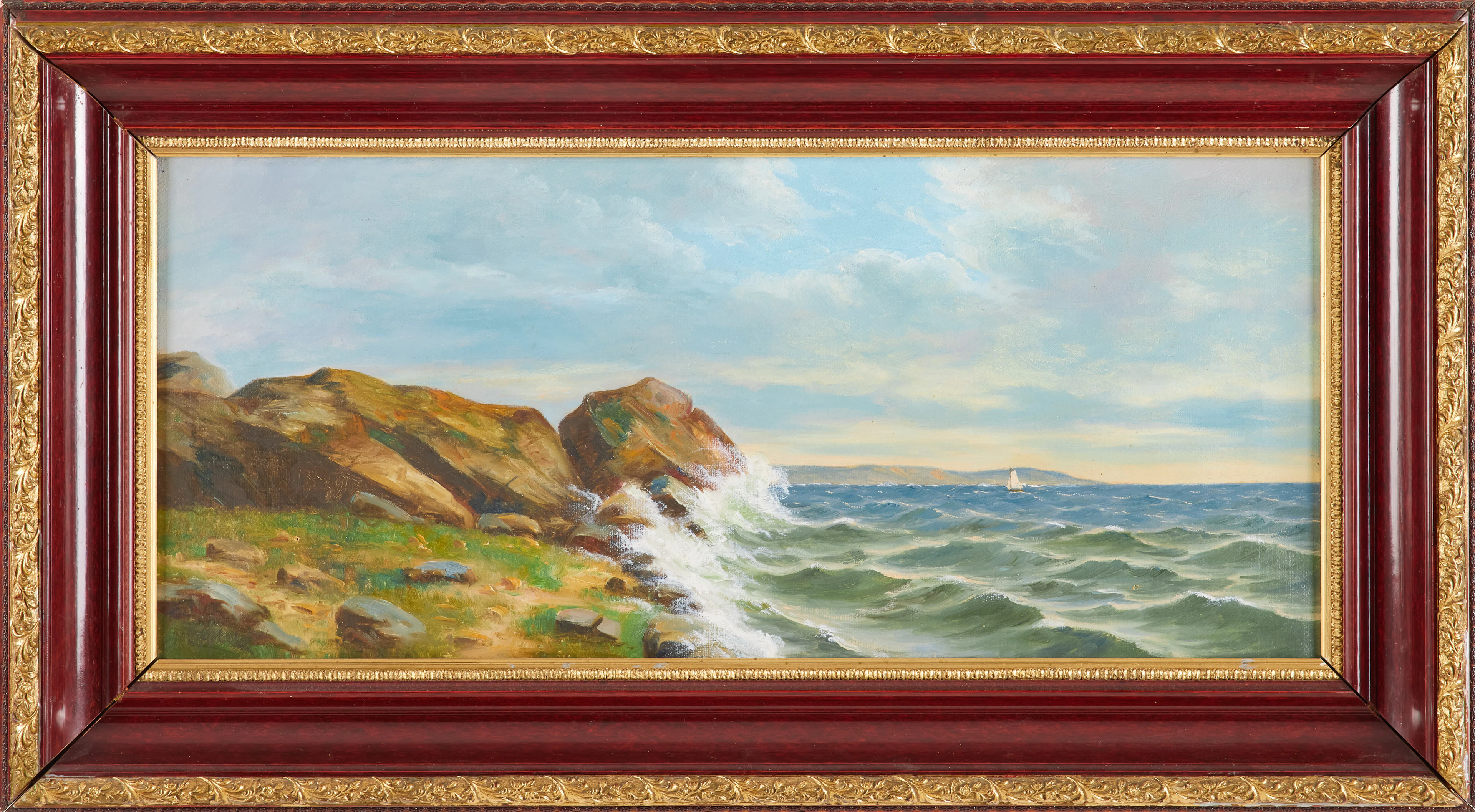 LAURITZ B HOLST. Kustmotiv, olja på duk, signerad och daterad 1906.