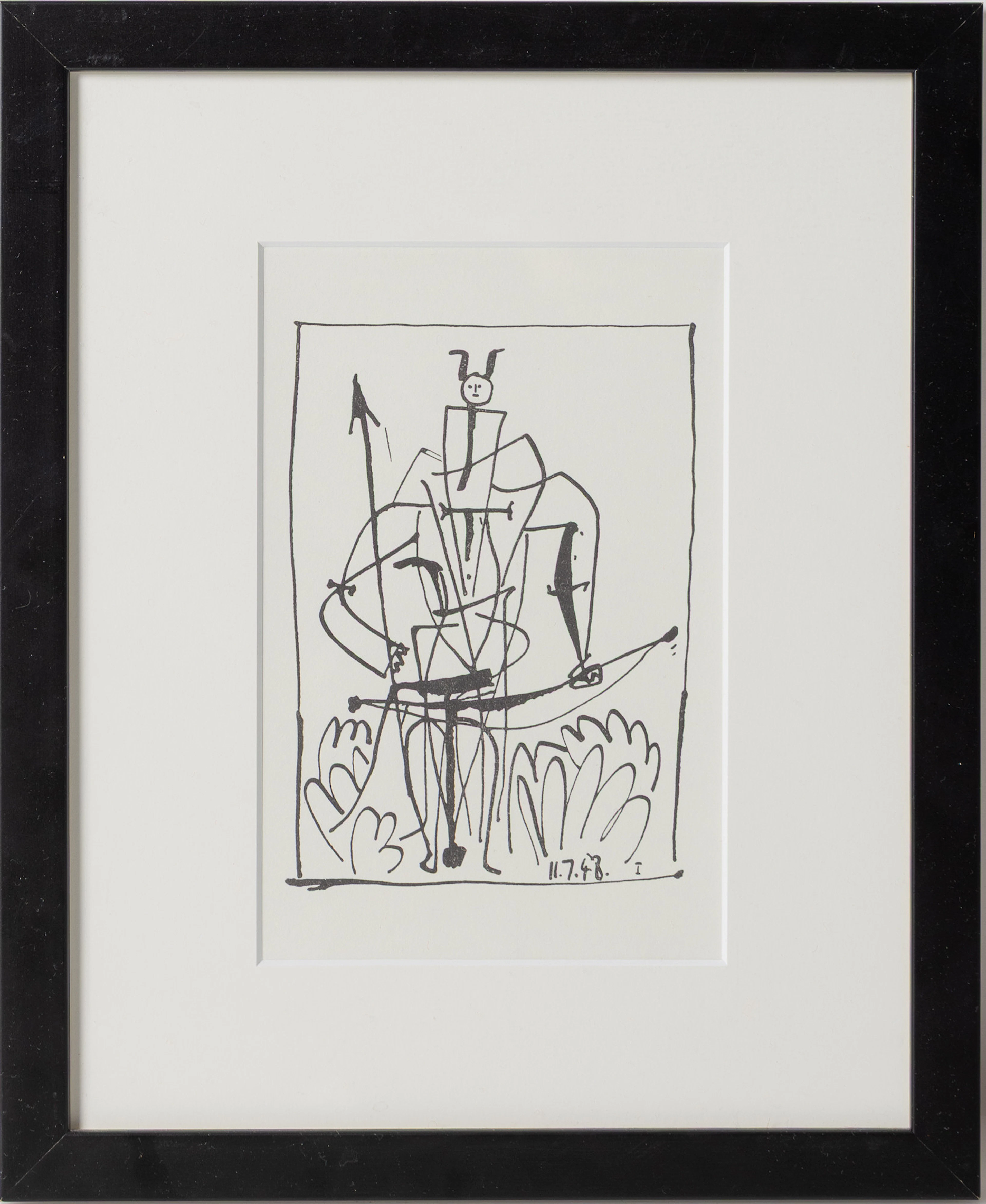 PABLO PICASSO. Efter. Litografi, från "L'Espace et la Flûte", 1958.