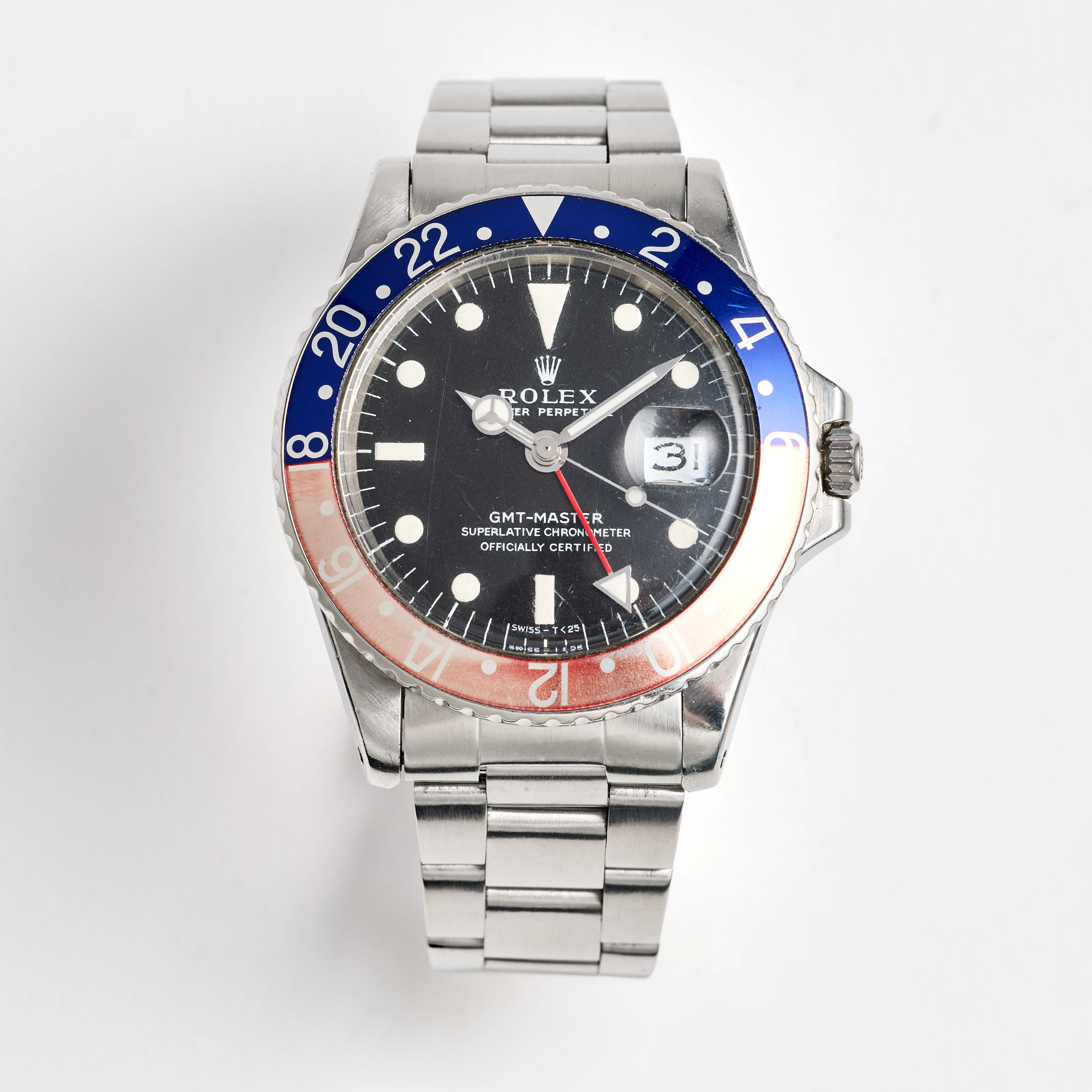 ROLEX, Oyster Perpetual, GMT-Master, "Pepsi", armbandsur, 40 mm, stål, ca 1970.