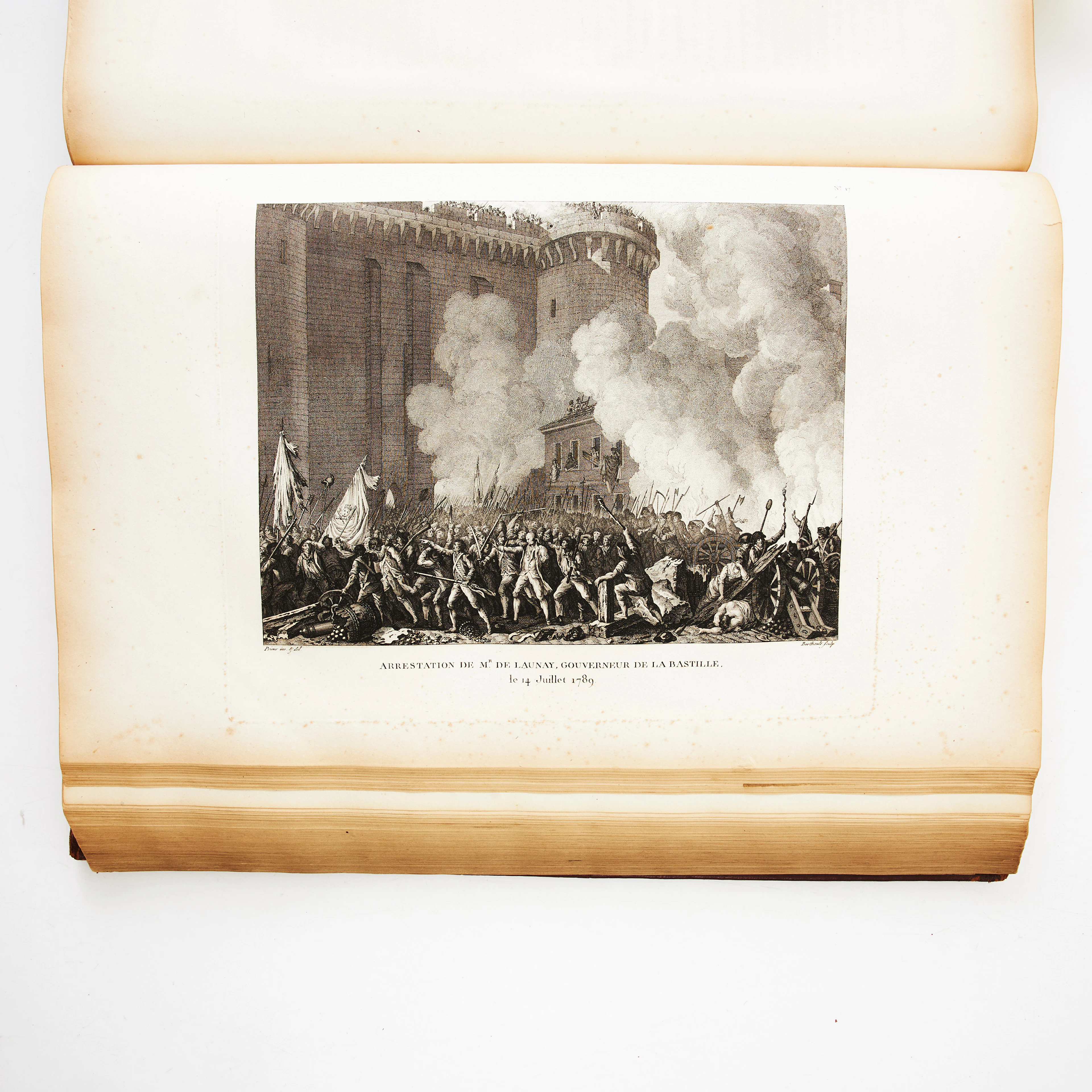 KLASSISKT VERK OM FRANSKA REVOLUTIONEN, 1802, med fina gravyrer, 3 volymer.