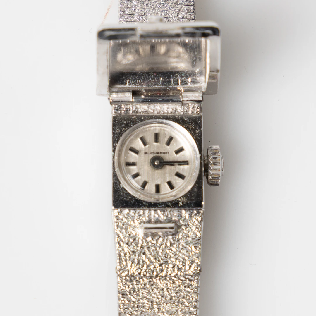 BUCHERER, armbandsur, stål, 11x27 mm, ca 1970.