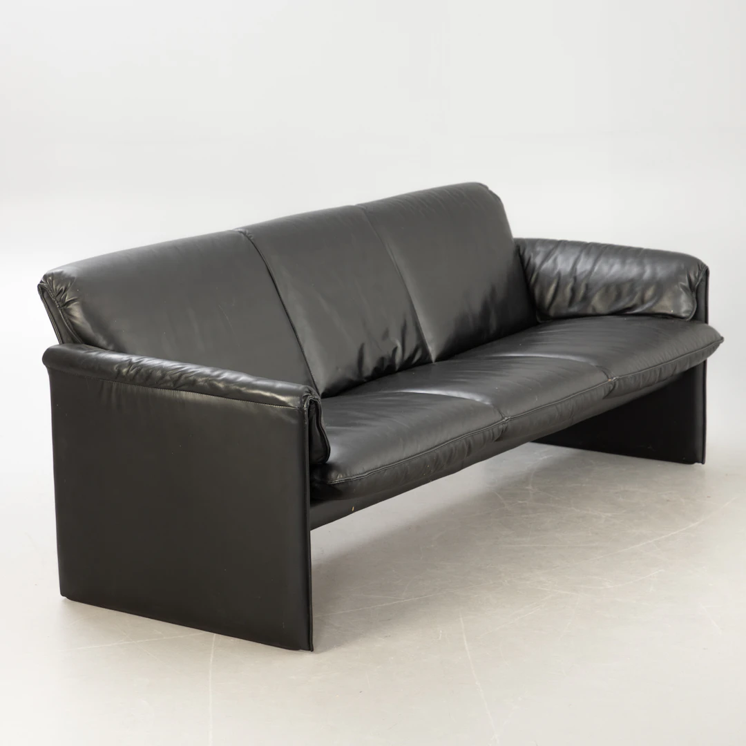 Leolux, 3-Sitzer Sofa 'Bora', schwarzes Leder.